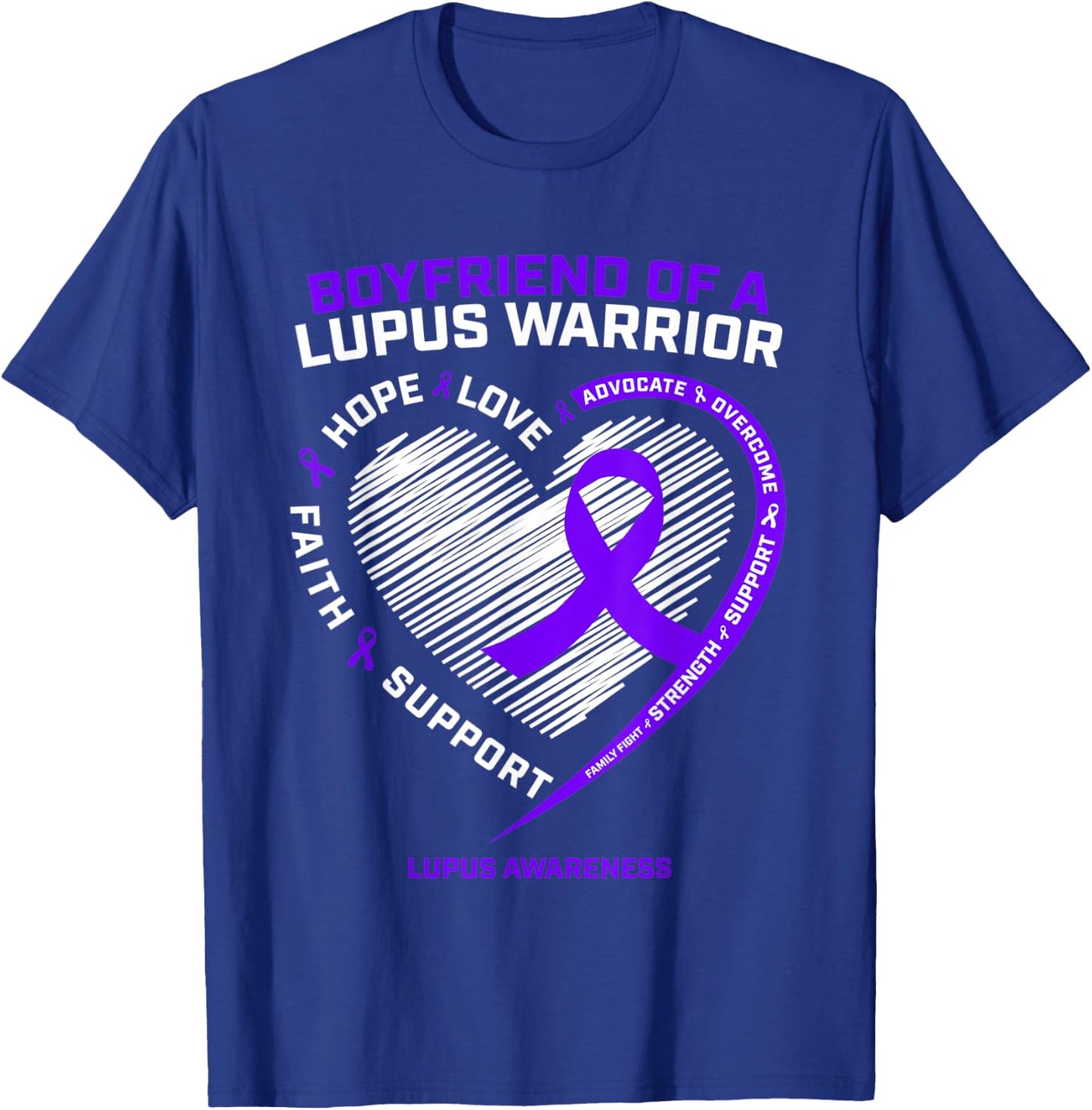 Boyfriend Girlfriend Warrior Gifts Products Lupus Awareness T-Shirt - T-Shirt | Royal