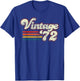 Vintage 1972 Birthday T-Shirt - T-Shirt | Royal