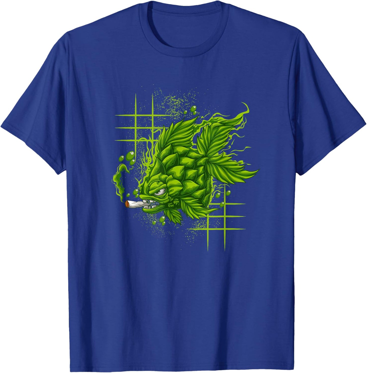 Fishing And Marijuana Fish Funny Weed Fish Smoking A Joint T-Shirt - T-Shirt | Royal