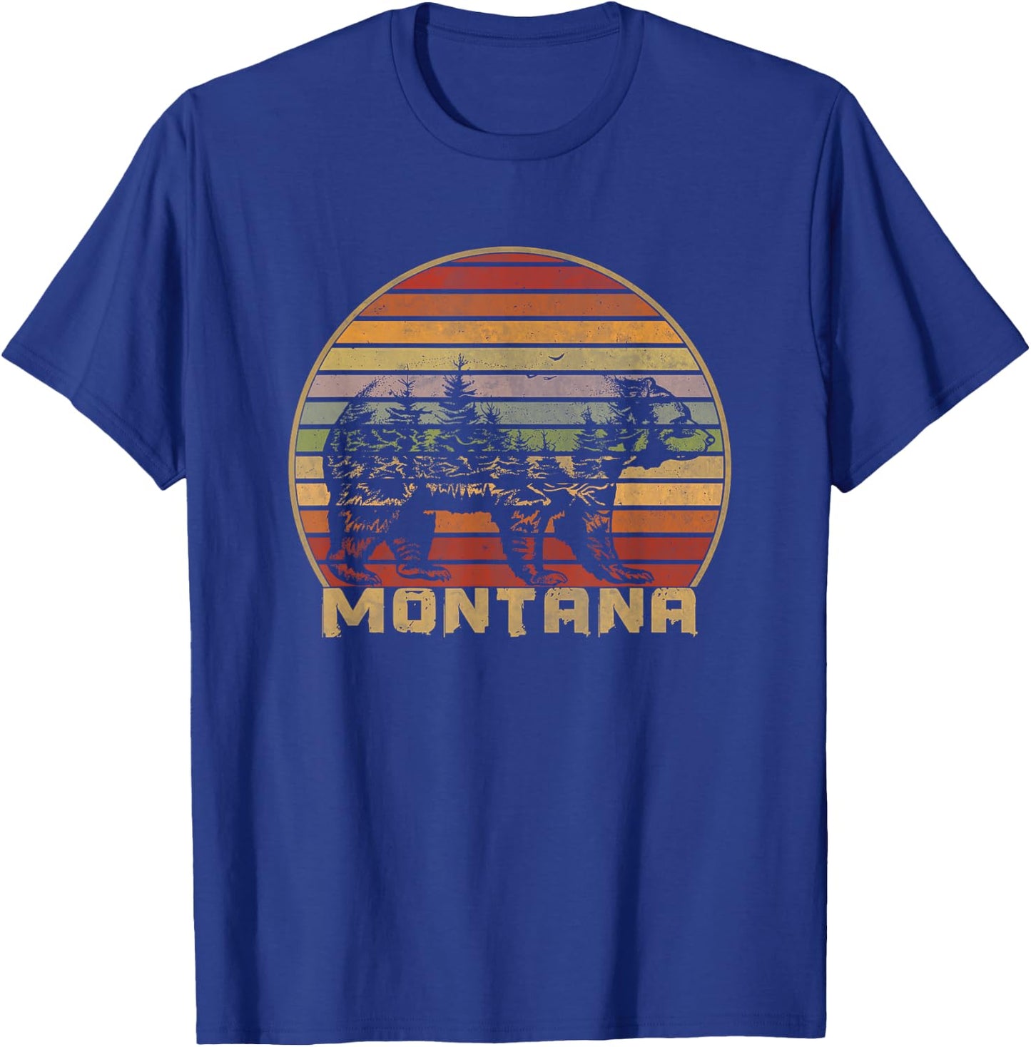 Montana Vintage Grizzly Bear Natural Retro T-Shirt - T-Shirt | Royal