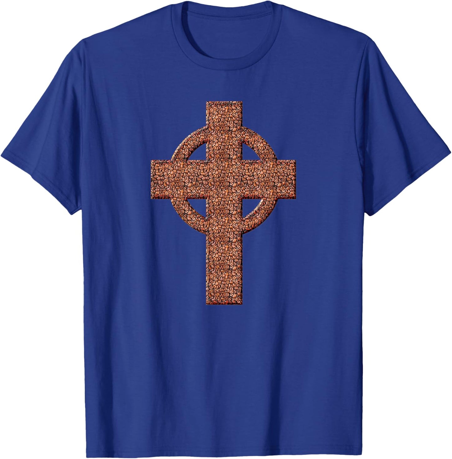 Christian Cross Coffee Beans T-Shirt - T-Shirt | Royal