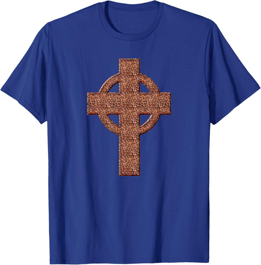 Christian Cross Coffee Beans T-Shirt - T-Shirt | Royal