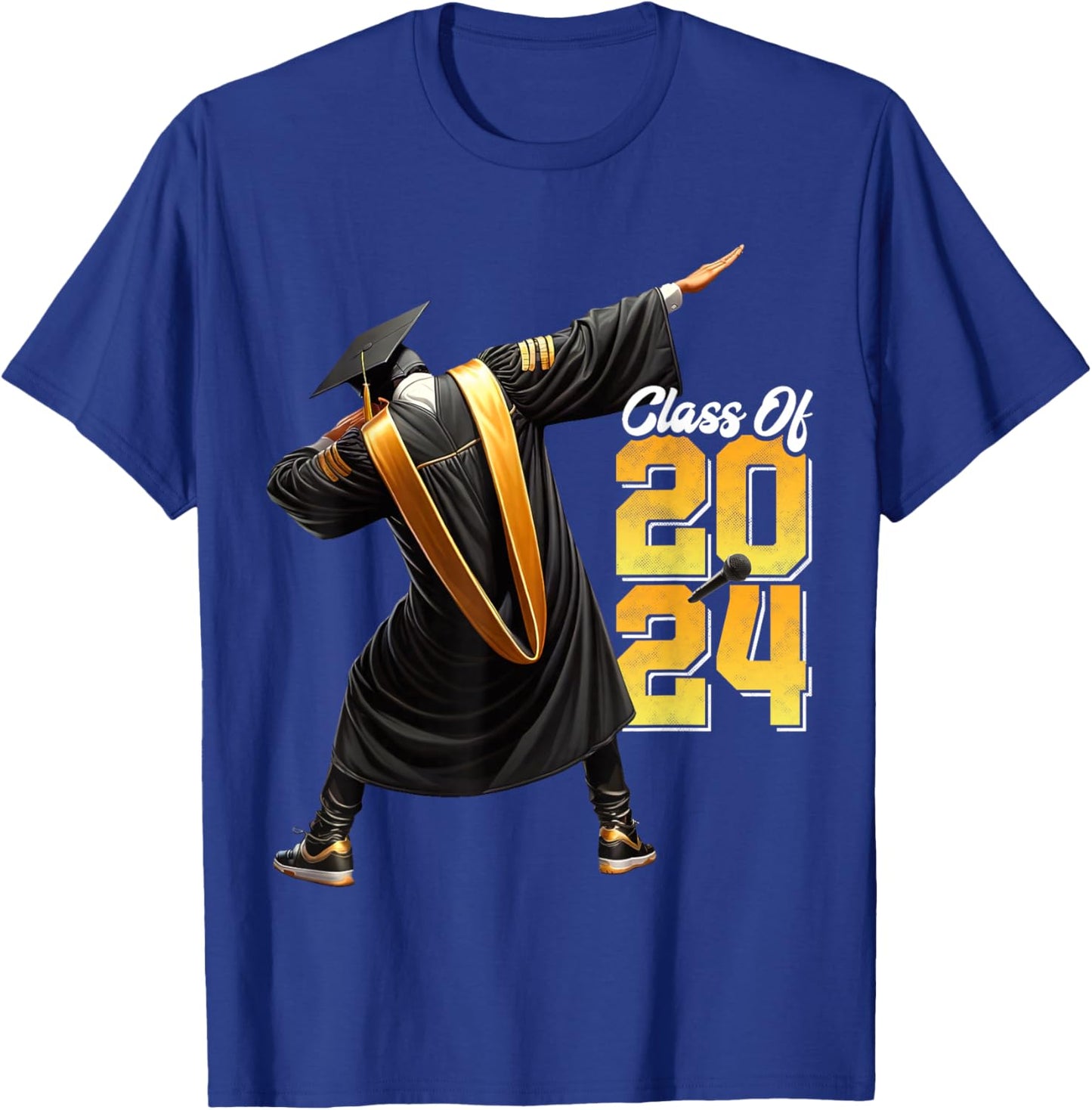 Dabbing Graduation Class Of 2024 Gift Men Funny Graduation T-Shirt - T-Shirt | Royal