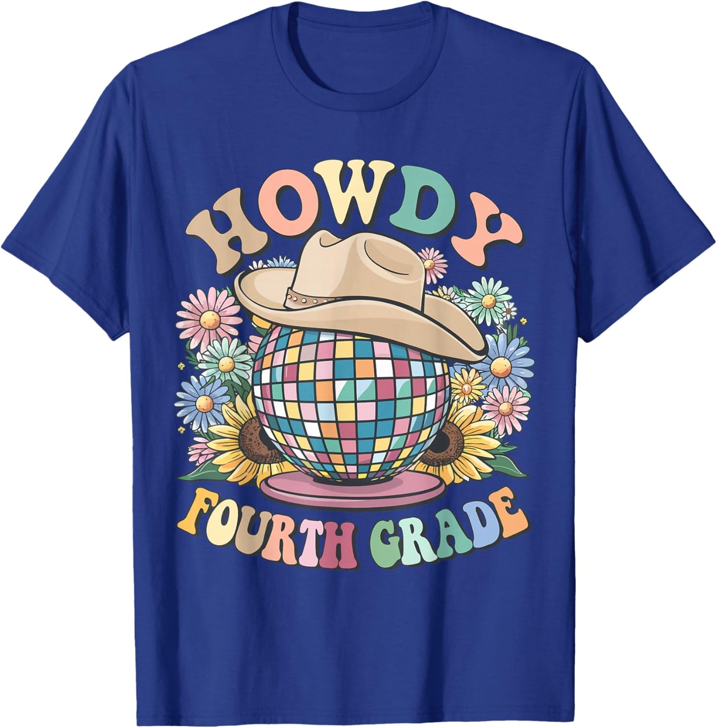 Howdy Fourth Grade Cowgirl Western 4th Grade Back to School T-Shirt - T-Shirt | Royal
