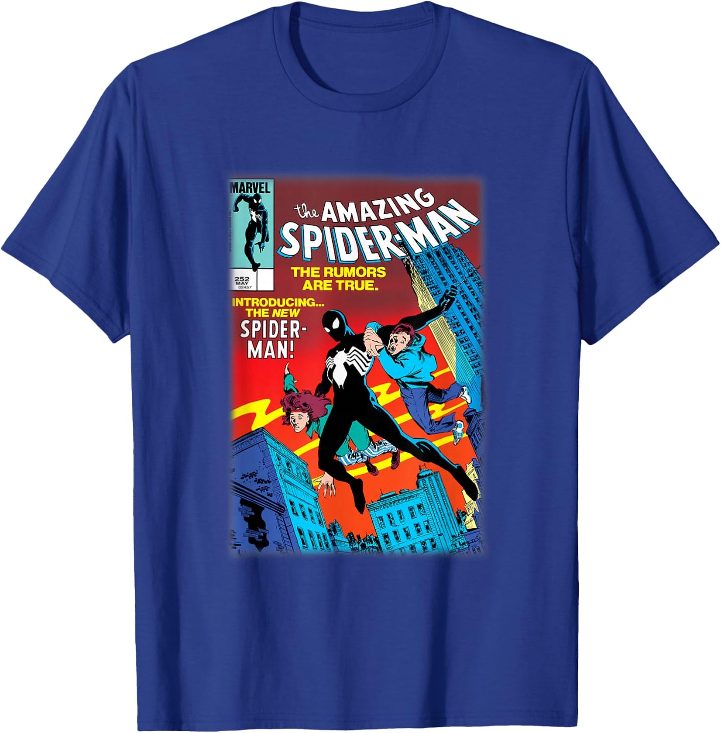 Marvel Spider-Man Introducing Black Suit Spider-Man Cover T-Shirt - T-Shirt | Royal