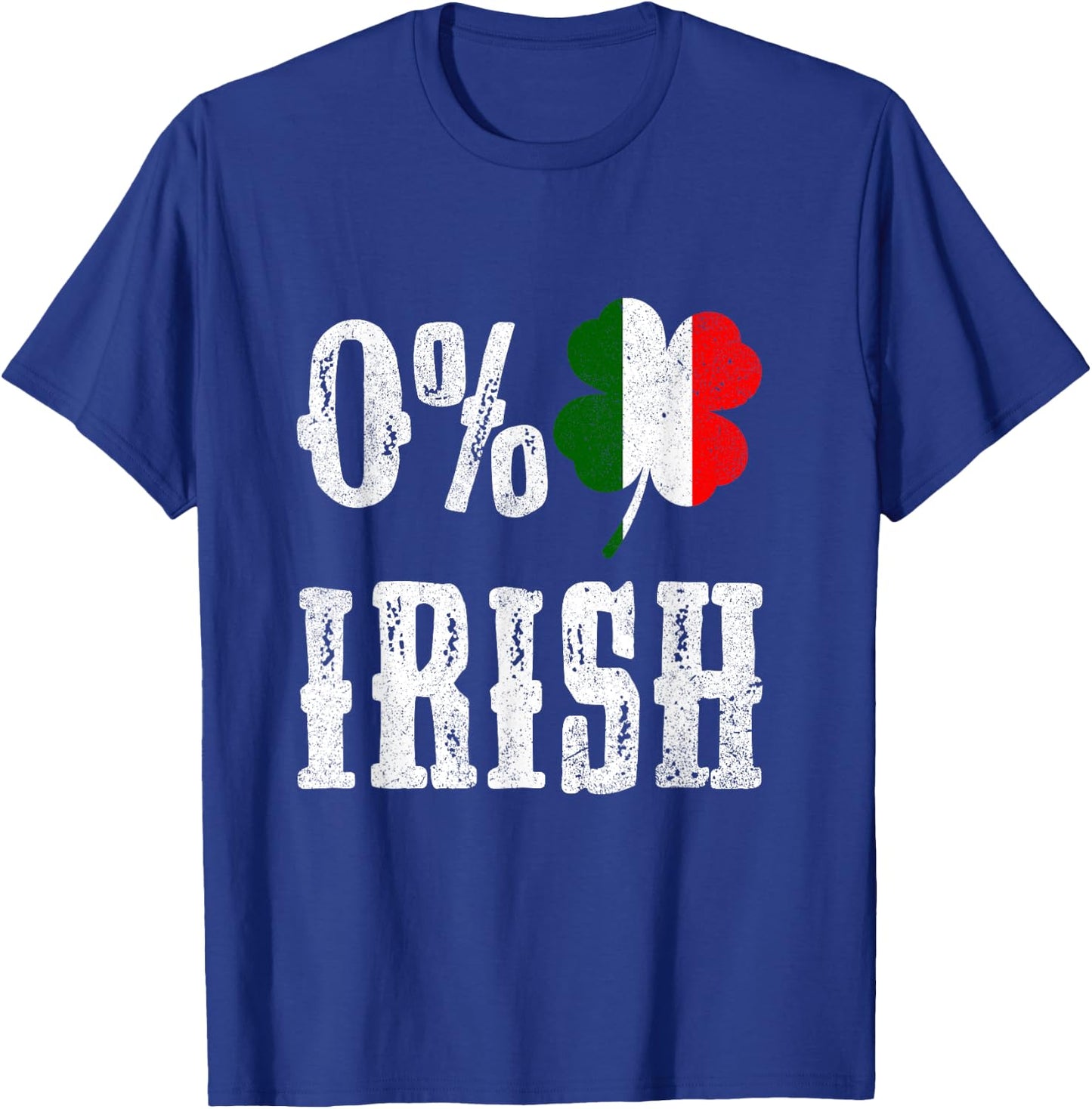 0% Irish Italian St Patrick's Day T-Shirt - T-Shirt | Royal