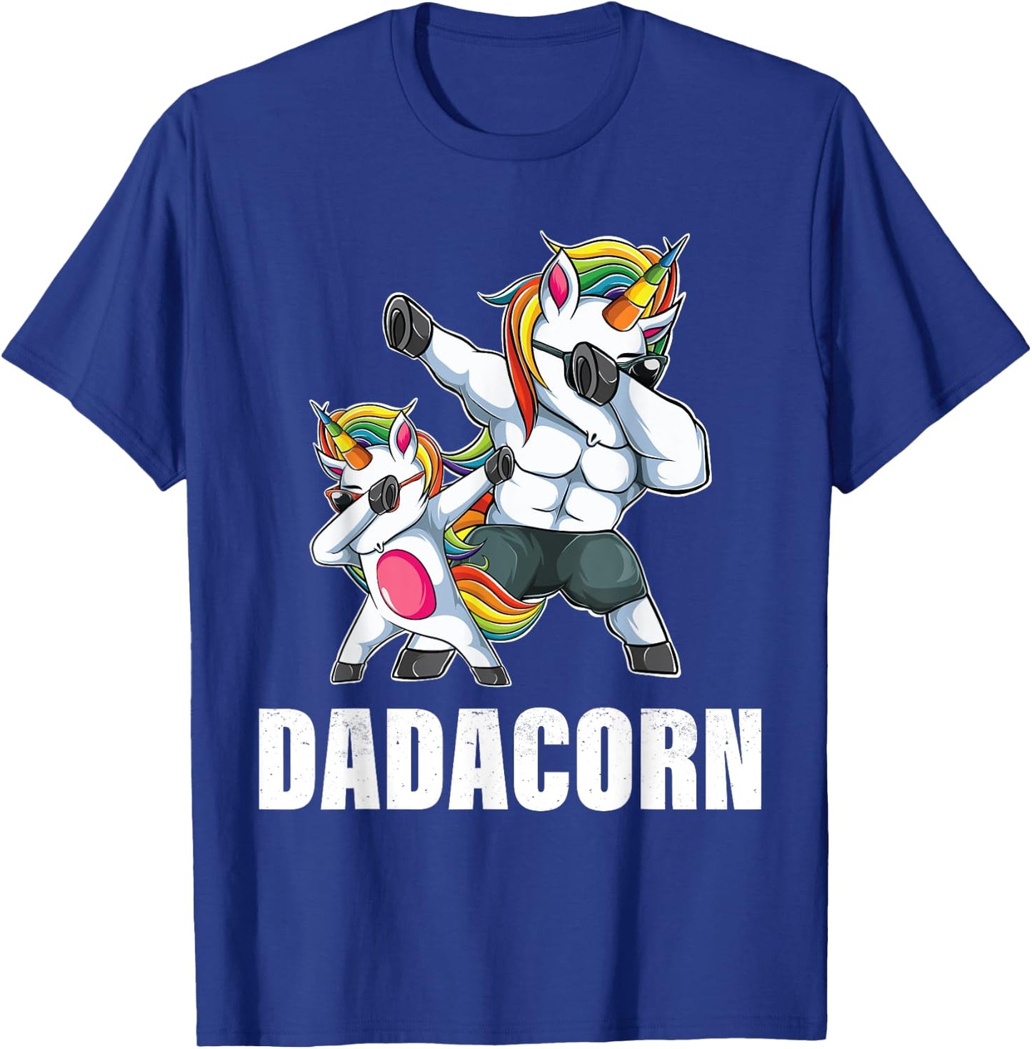 Dadacorn Dadicorn Daddycorn Unicorn Dad Baby Fathers Day T-Shirt - T-Shirt | Royal