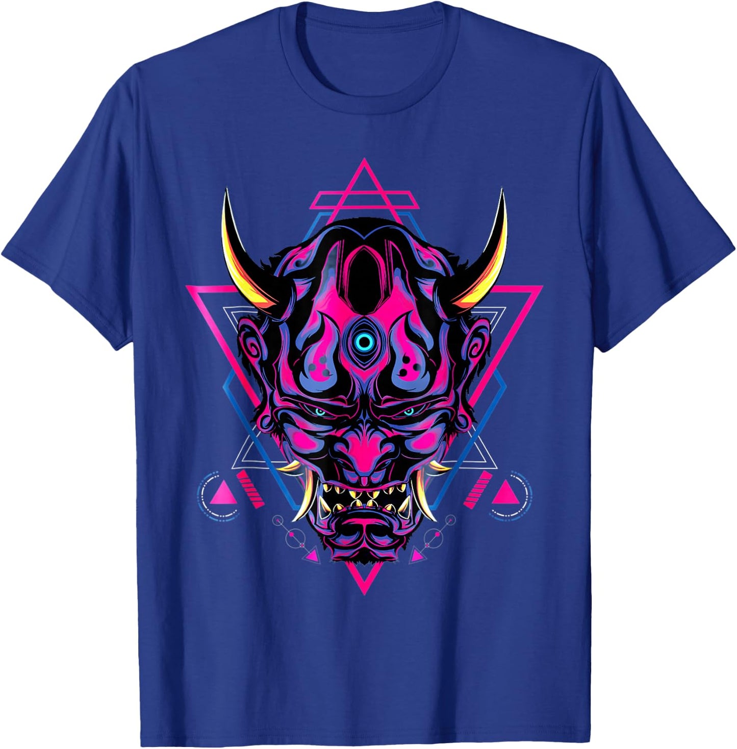 Samurai Demon Oni Akuma Mask Bushido Spirit Japanese T-Shirt - T-Shirt | Royal