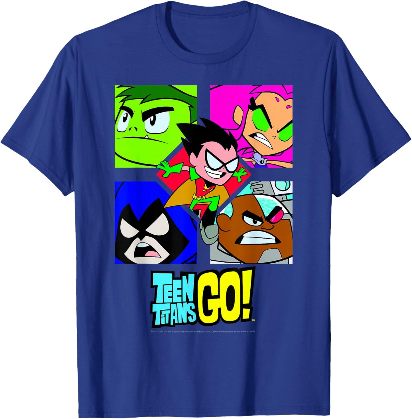 DC Comics Teen Titans Go! Group Shot Box Up T-Shirt - T-Shirt | Royal