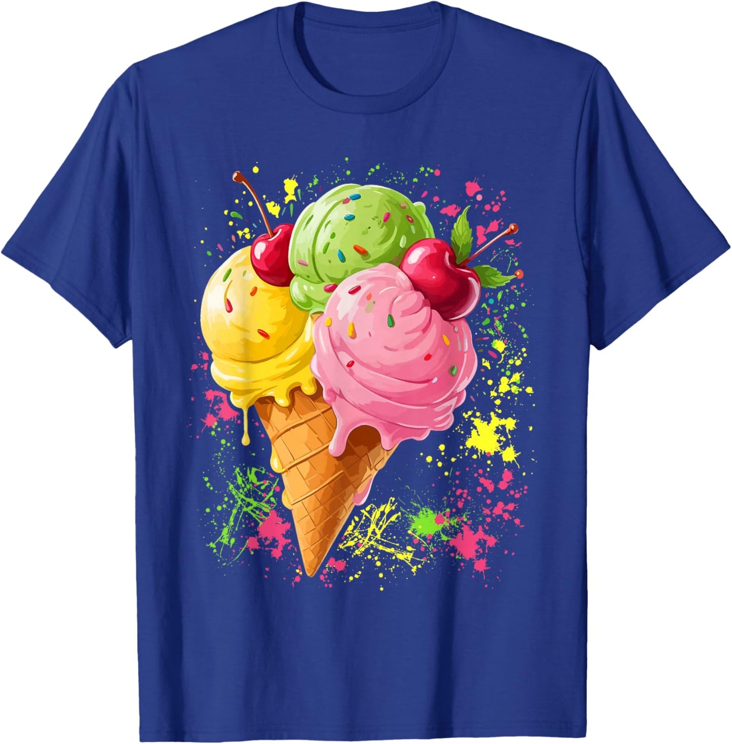 Ice Cream for Girls & Women - Ice Cream Cone T-Shirt - T-Shirt | Royal