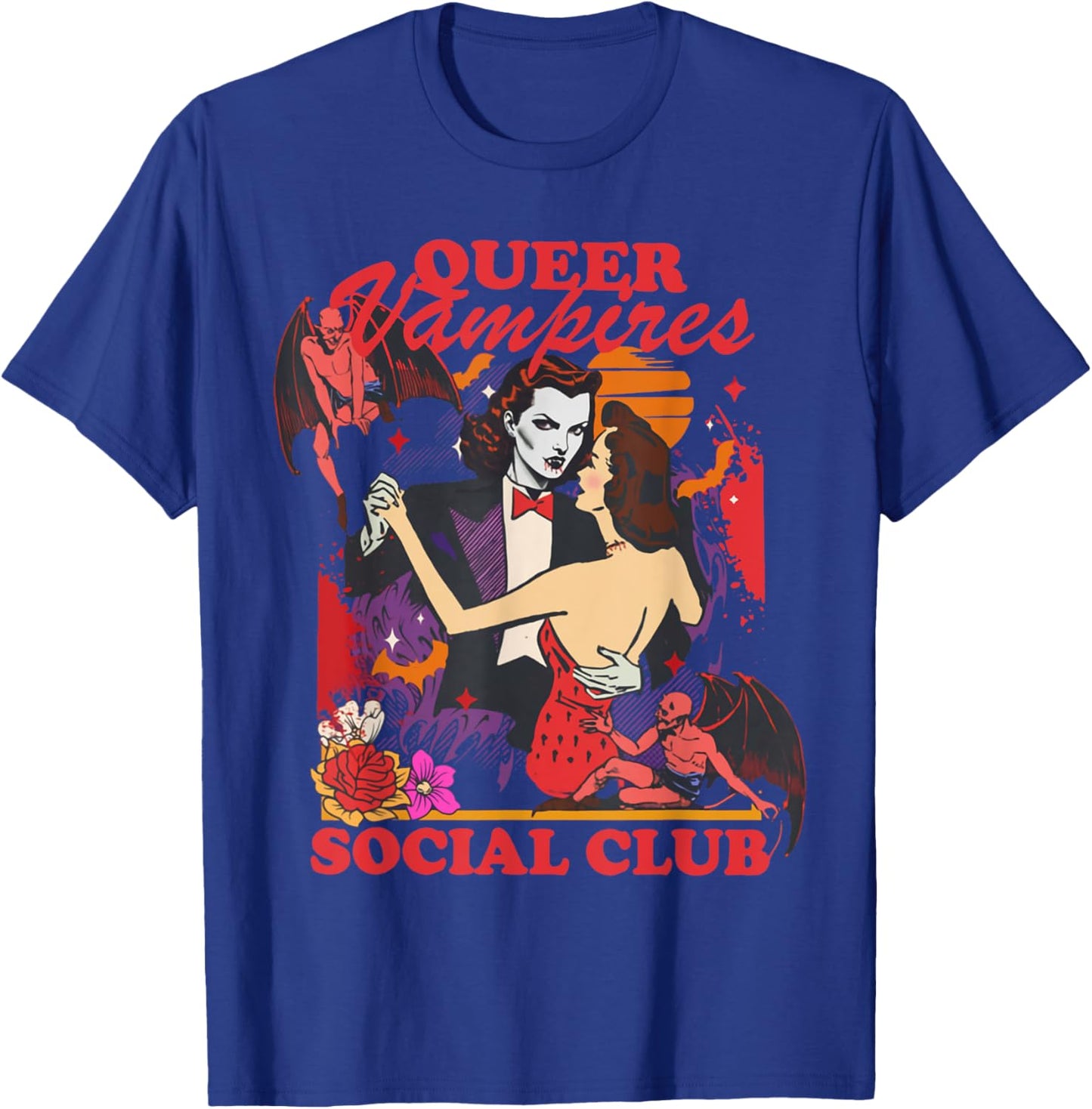 Queer Vampires Gay Lesbian Bisexua Trans Girl Halloween T-Shirt - T-Shirt | Royal