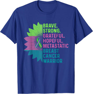 Metastatic Breast Cancer Awareness Care Warrior T-Shirt - T-Shirt | Royal