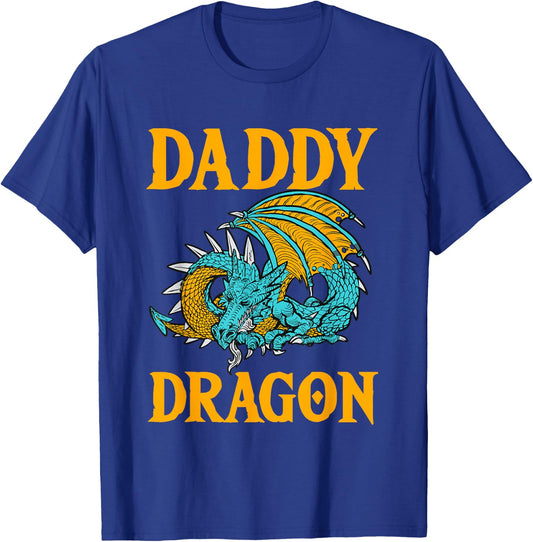 Daddy Dragon Mythical Father's Day Dad Legendary Creature T-Shirt - T-Shirt | Royal