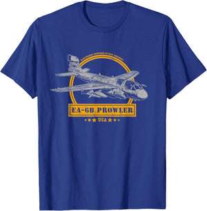 Military Aircraft Gifts & EA-6B Prowler Black Men's Small Classic Fit Short Sleeve Cotton 60% Polyester 40% T-Shirt - T-Shirt | Royal