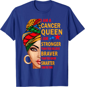 Cancer queen I am stronger birthday Gift Cancer zodiac T-Shirt - T-Shirt | Royal