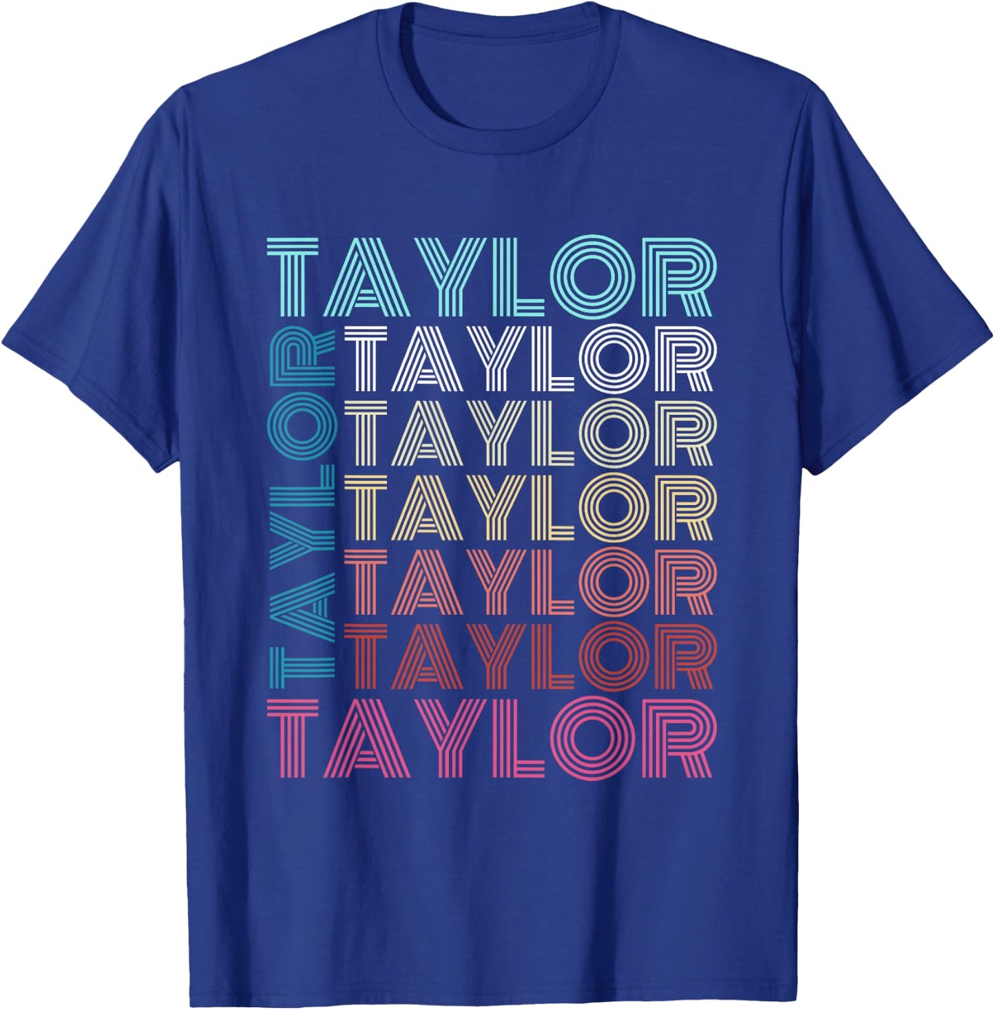 Taylor Girl First Name Boy Retro Personalized Groovy 80's T-Shirt - T-Shirt | Royal