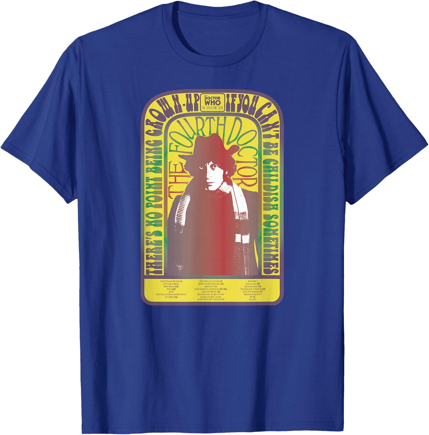 Spacetime-Tour 4th Doctor Baker Retro Time Travel T-Shirt - T-Shirt | Royal