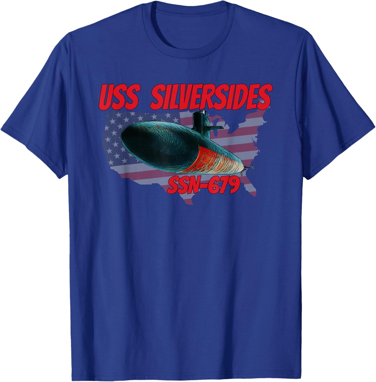 USS Silversides SSN-679 Submarine Veteran Day Father Grandpa T-Shirt - T-Shirt | Royal