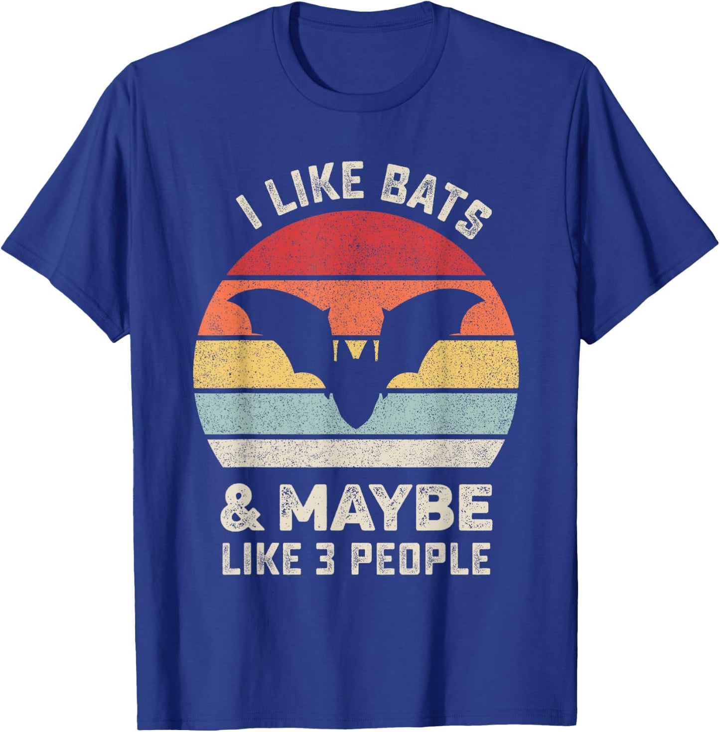 Retro I Like Bats Shirt Animal Bat Lover Gift Vintage T-Shirt - T-Shirt | Royal