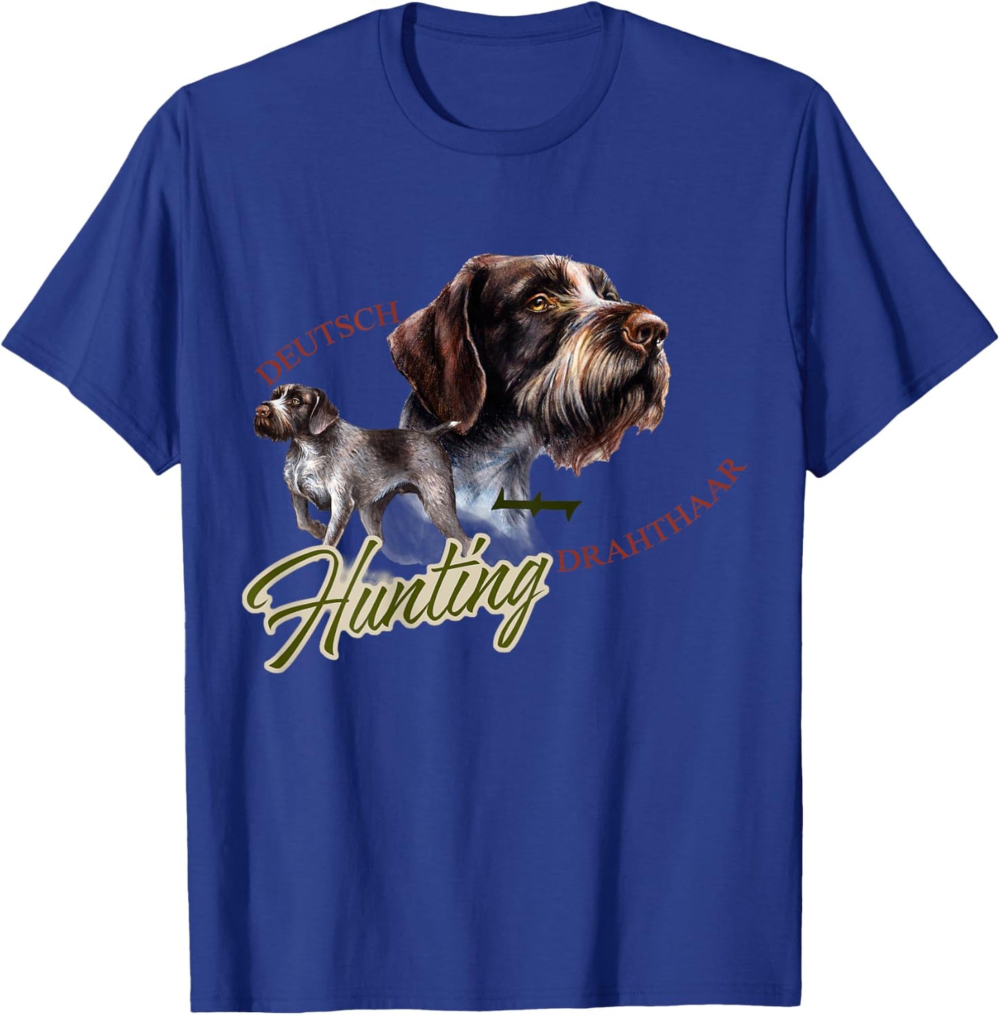 German Wirehaired Pointer Deutsch Drahthaar Back T-Shirt - T-Shirt | Royal