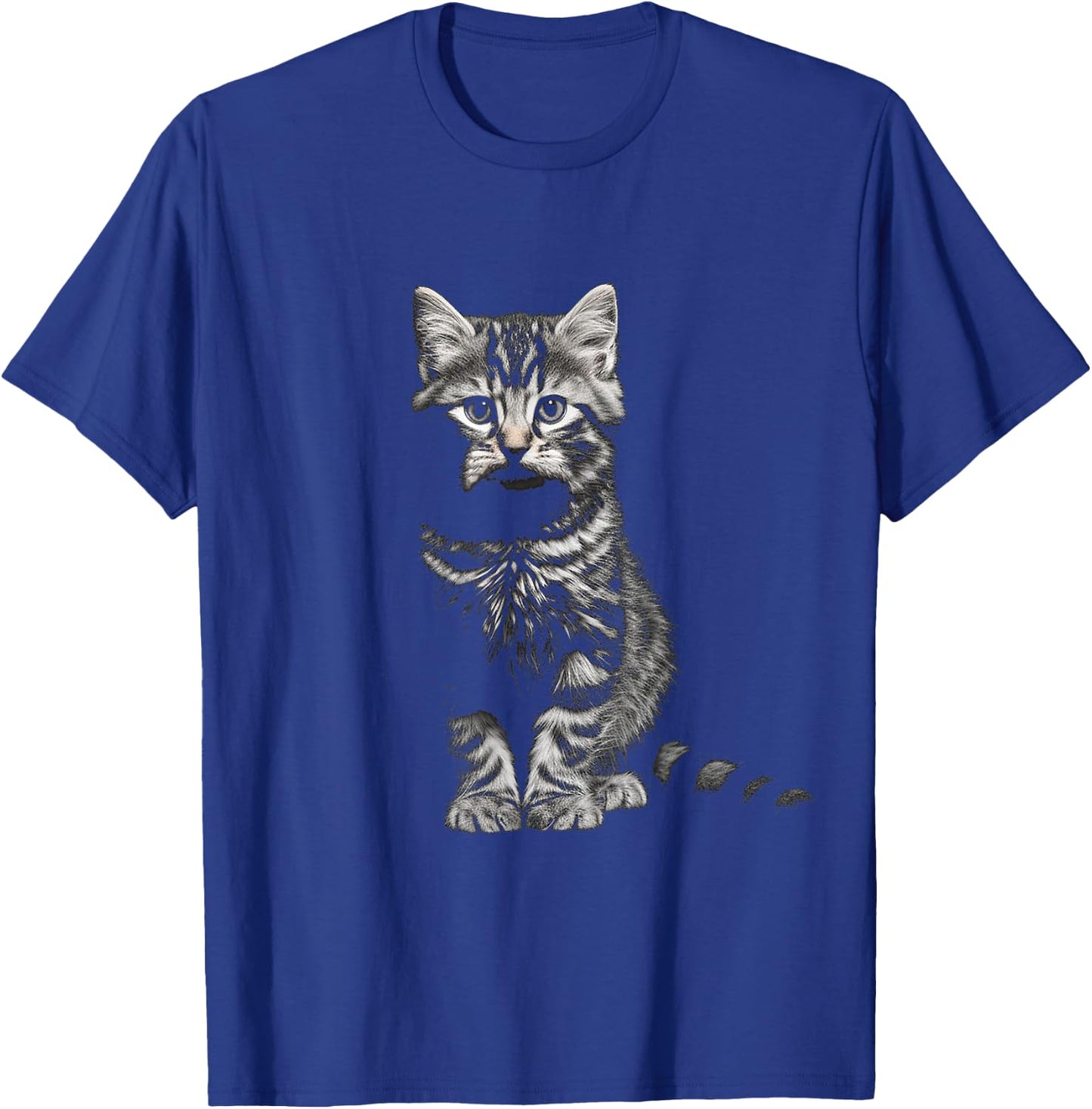 Cat Portrait Illustration Animal Art Graphic Motif Cat T-Shirt - T-Shirt | Royal