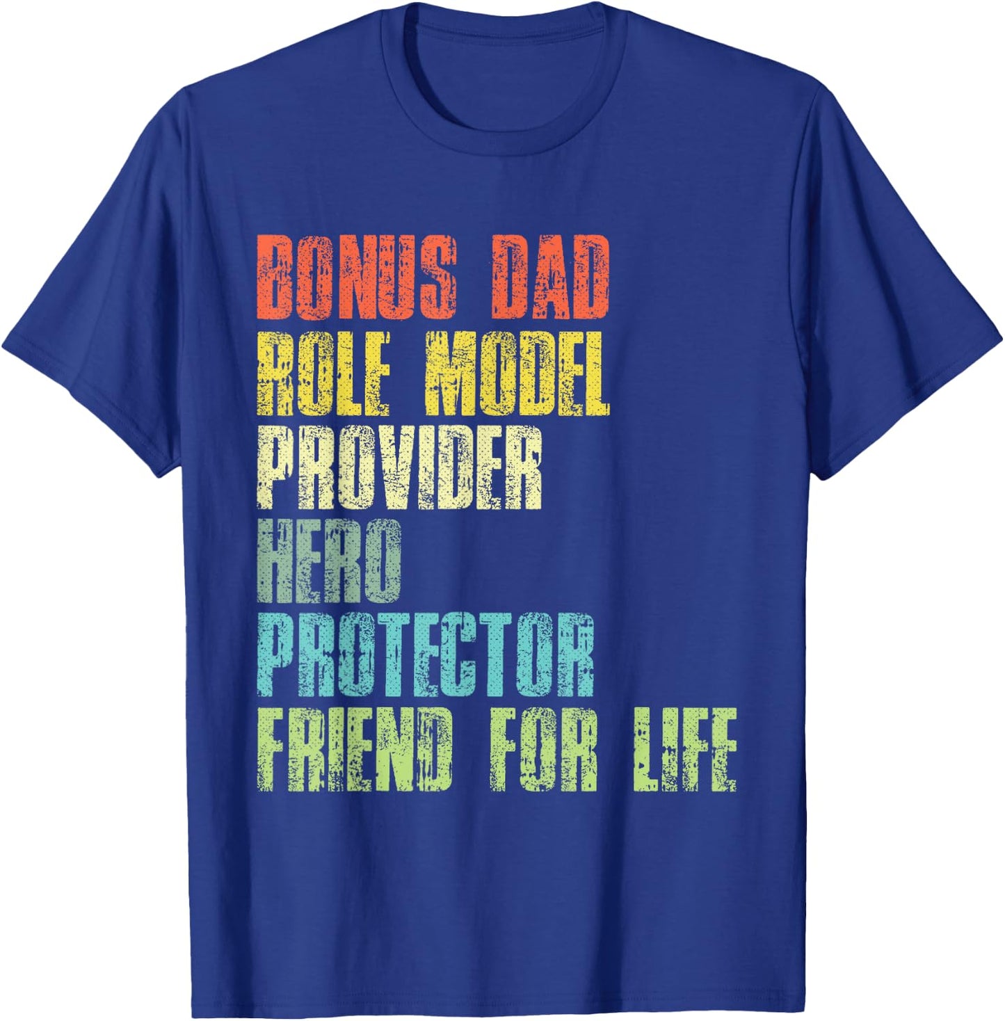 Bonus Daddy Fathers Day Step Dad Husband Protector Hero T-Shirt - T-Shirt | Royal