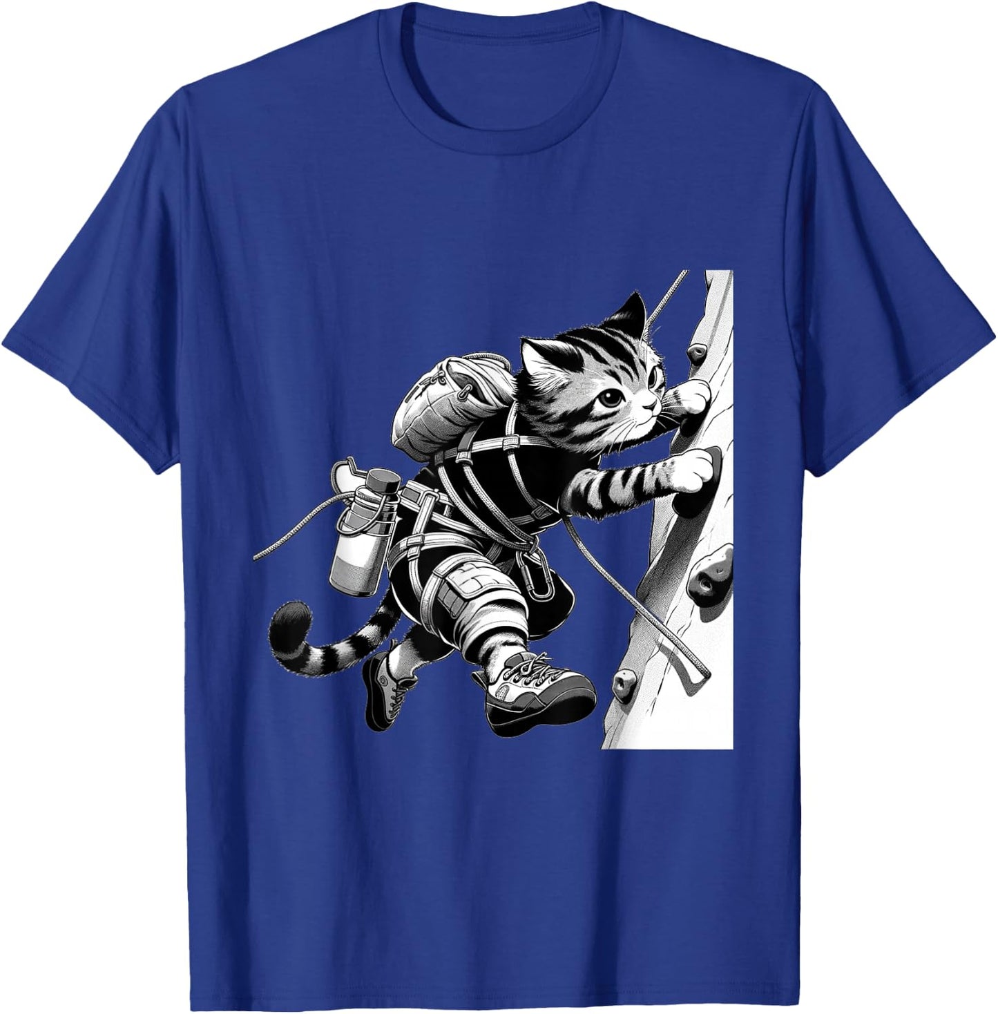 Adventure Cat Rock Climber - Cool Anime Style Climbing T-Shirt - T-Shirt | Royal