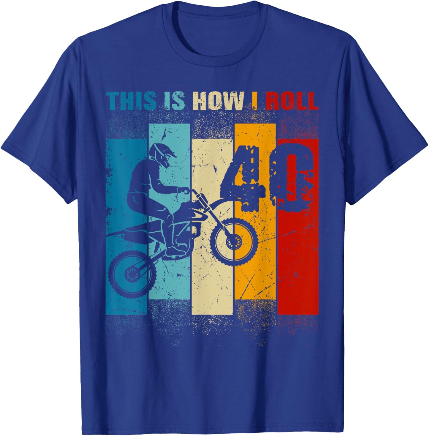 40 Year Old Birthday Boy Motocross 40thB-Day Dirt Bike T-Shirt - T-Shirt | Royal