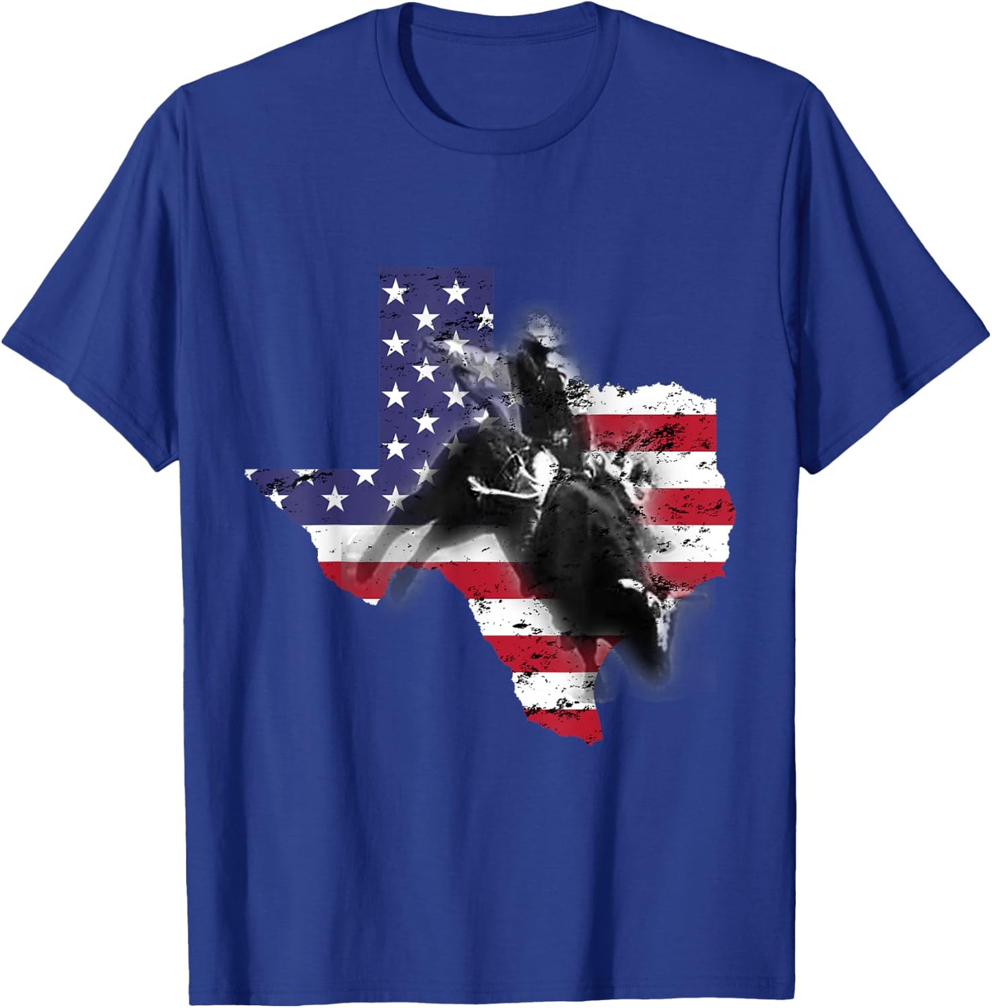 Bull-Riding Texas Ranch Rider America Cowboy USA T-Shirt - T-Shirt | Royal