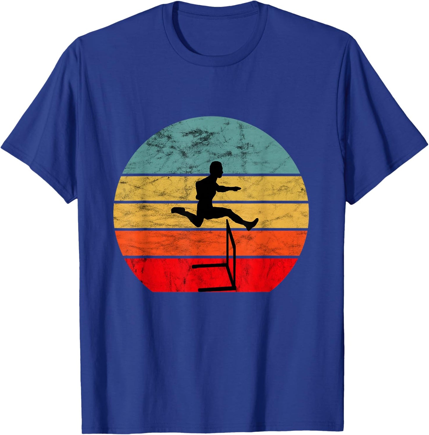Hurdle Runner Retro Vintage Sunset Hurdle Run T-Shirt - T-Shirt | Royal