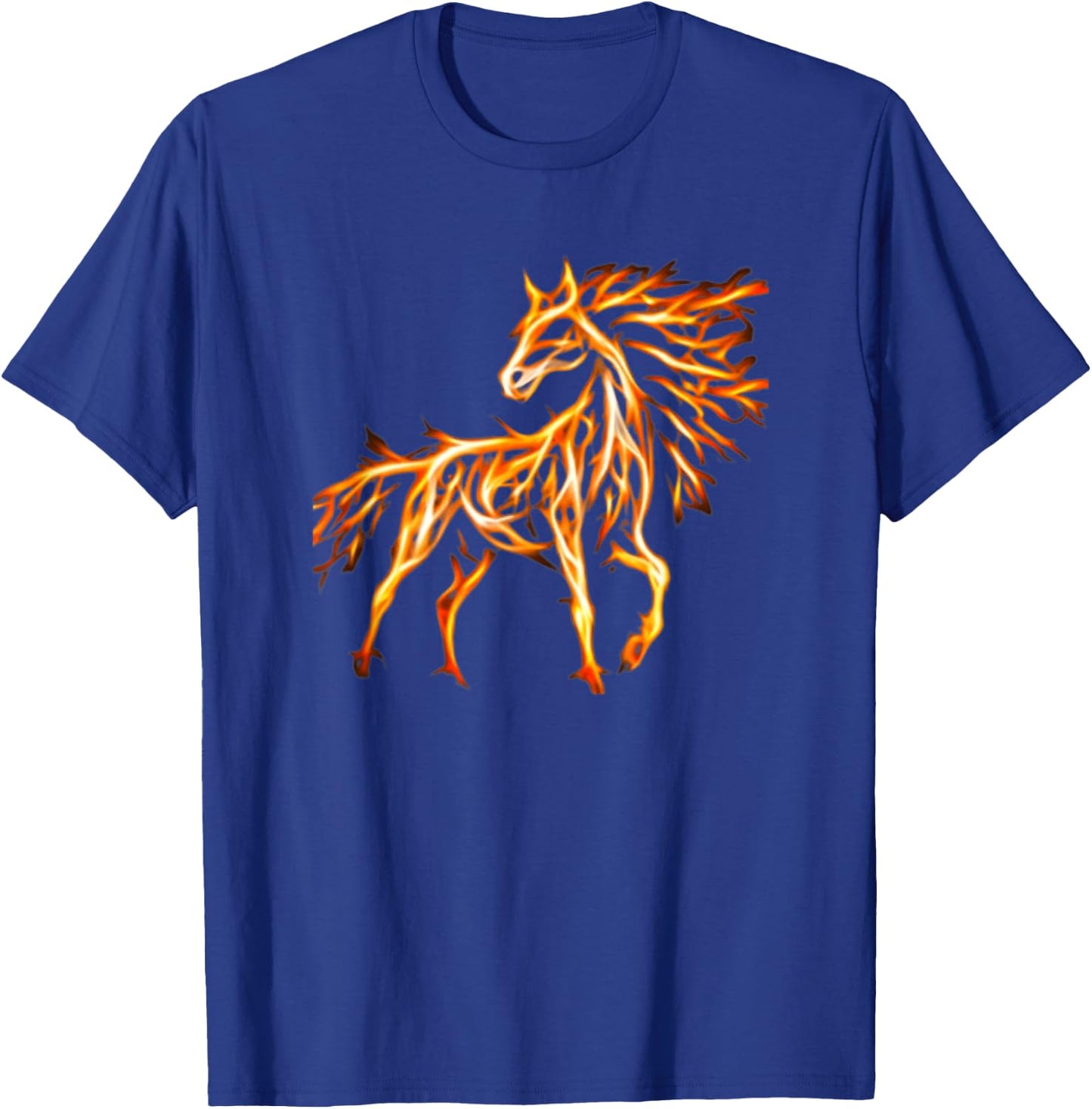 Horse Fire Orange Flame Pony Equine Animal Yellow T-Shirt - T-Shirt | Royal