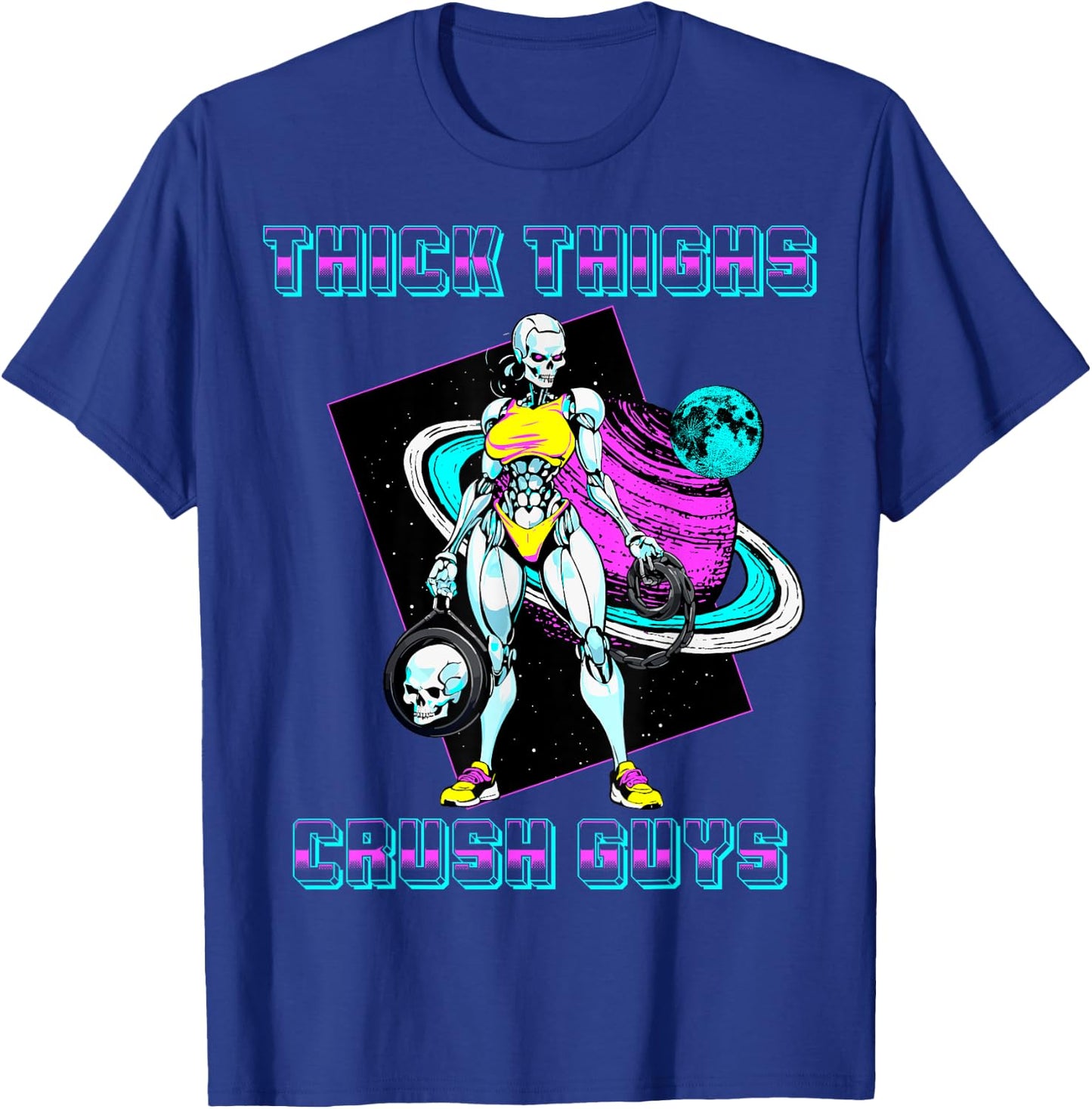 Thick Thighs Crush Guys Weightlifting Bodybuilding Gym T-Shirt - T-Shirt | Royal
