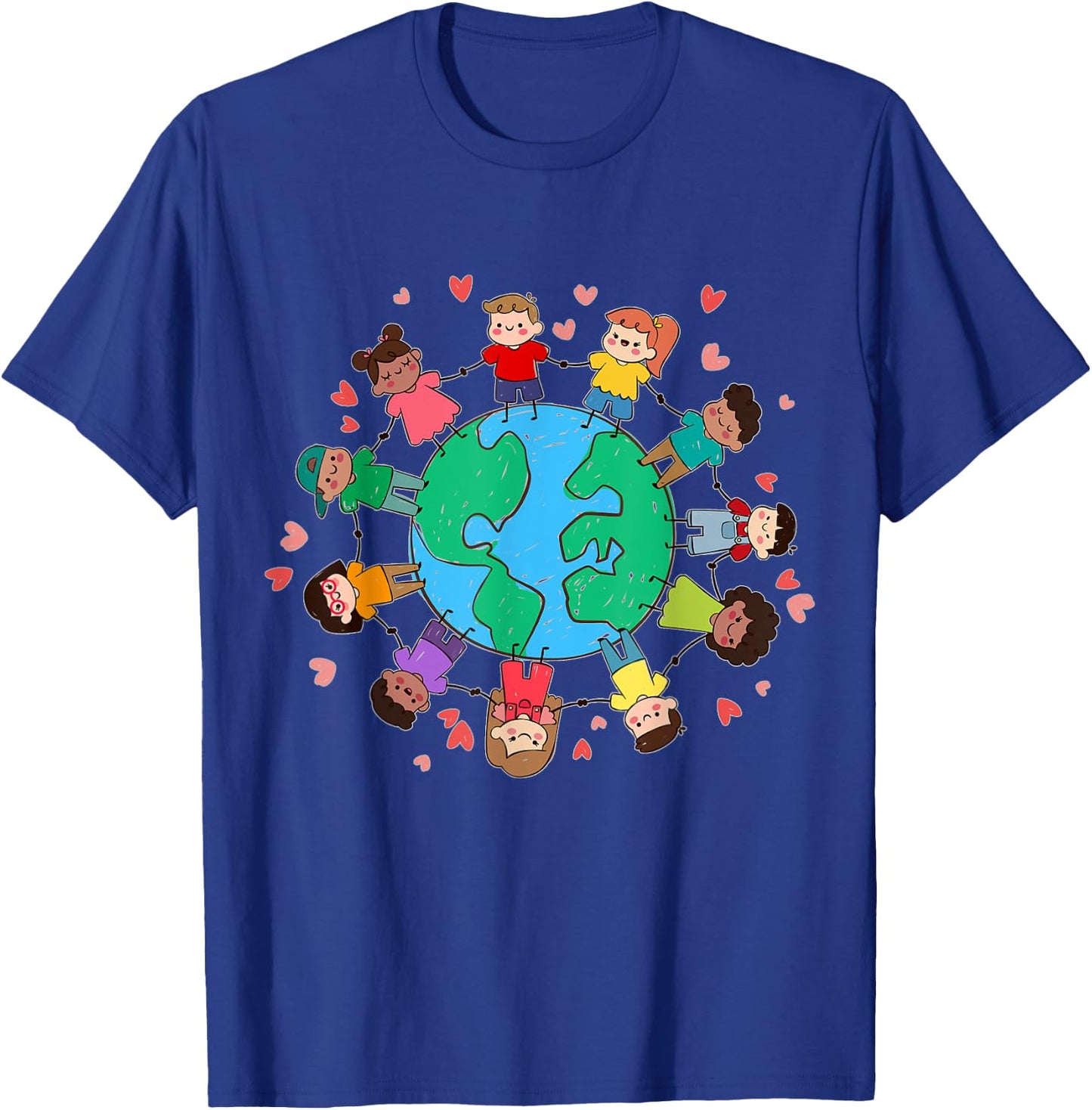 Happy Earth Day Children Around the World T-Shirt - T-Shirt | Royal