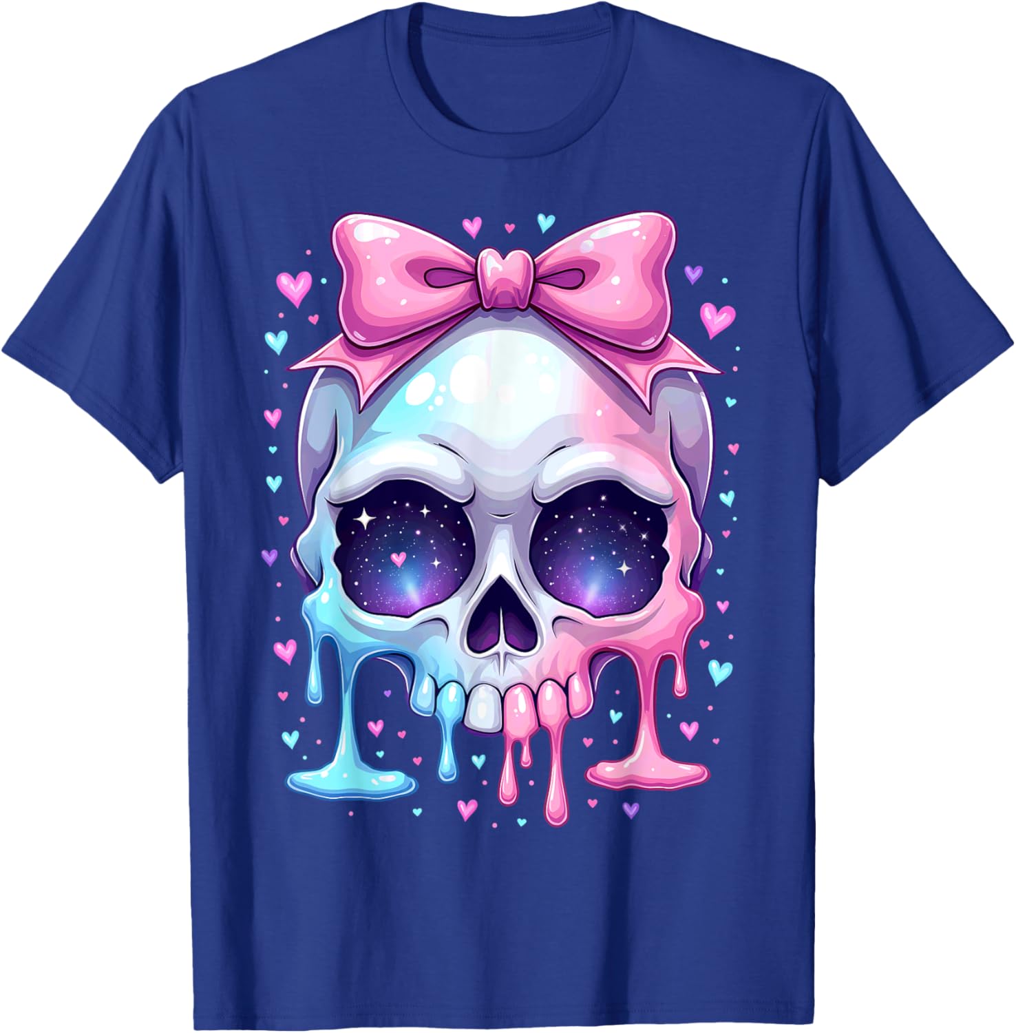 Kawaii Pastel Goth Creepy Bowtie Girl Skull Halloween T-Shirt - T-Shirt | Royal