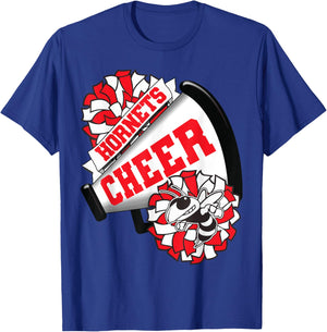 Hornets Cheer Back To School Cheerleading Spirit Red T-Shirt - T-Shirt | Royal