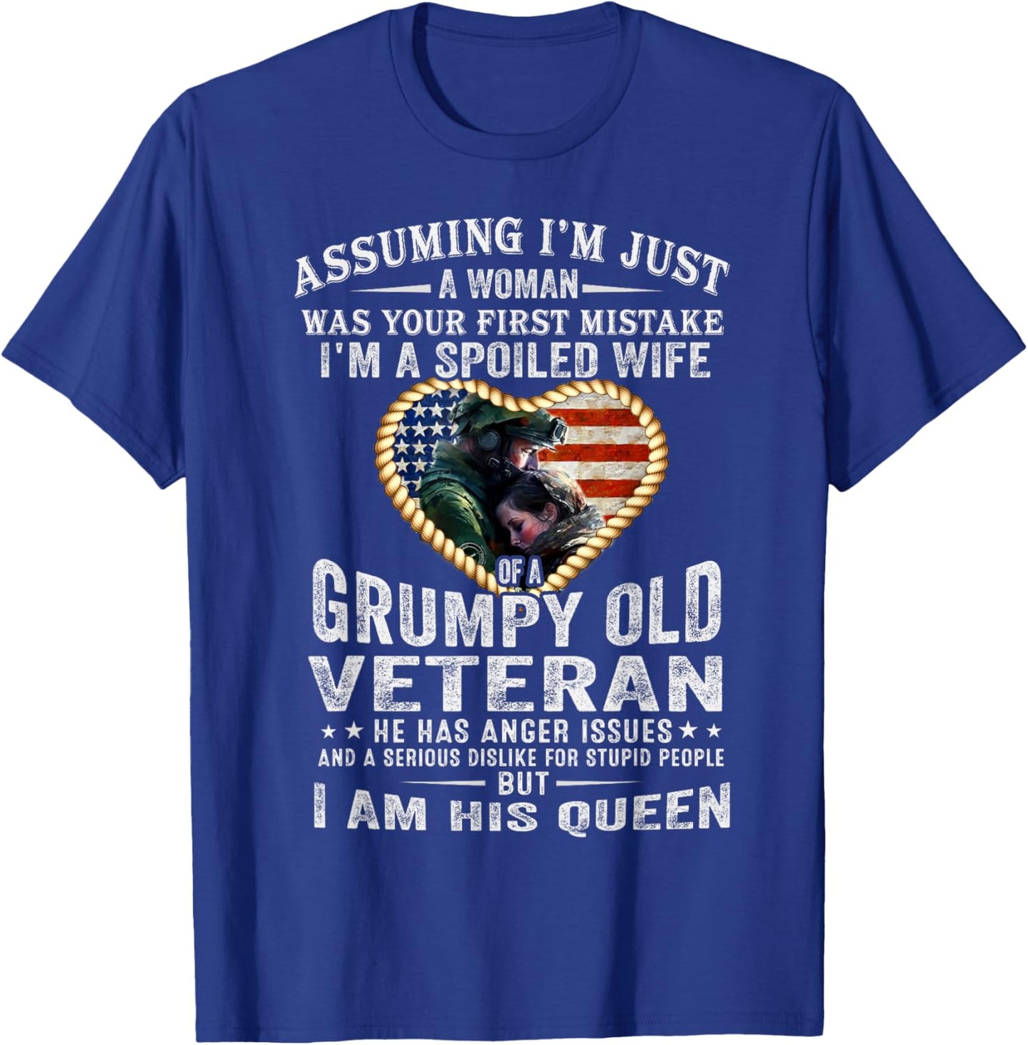 Veterans Day For Wife Support Husband - Veteran's Wife T-Shirt - T-Shirt | Royal