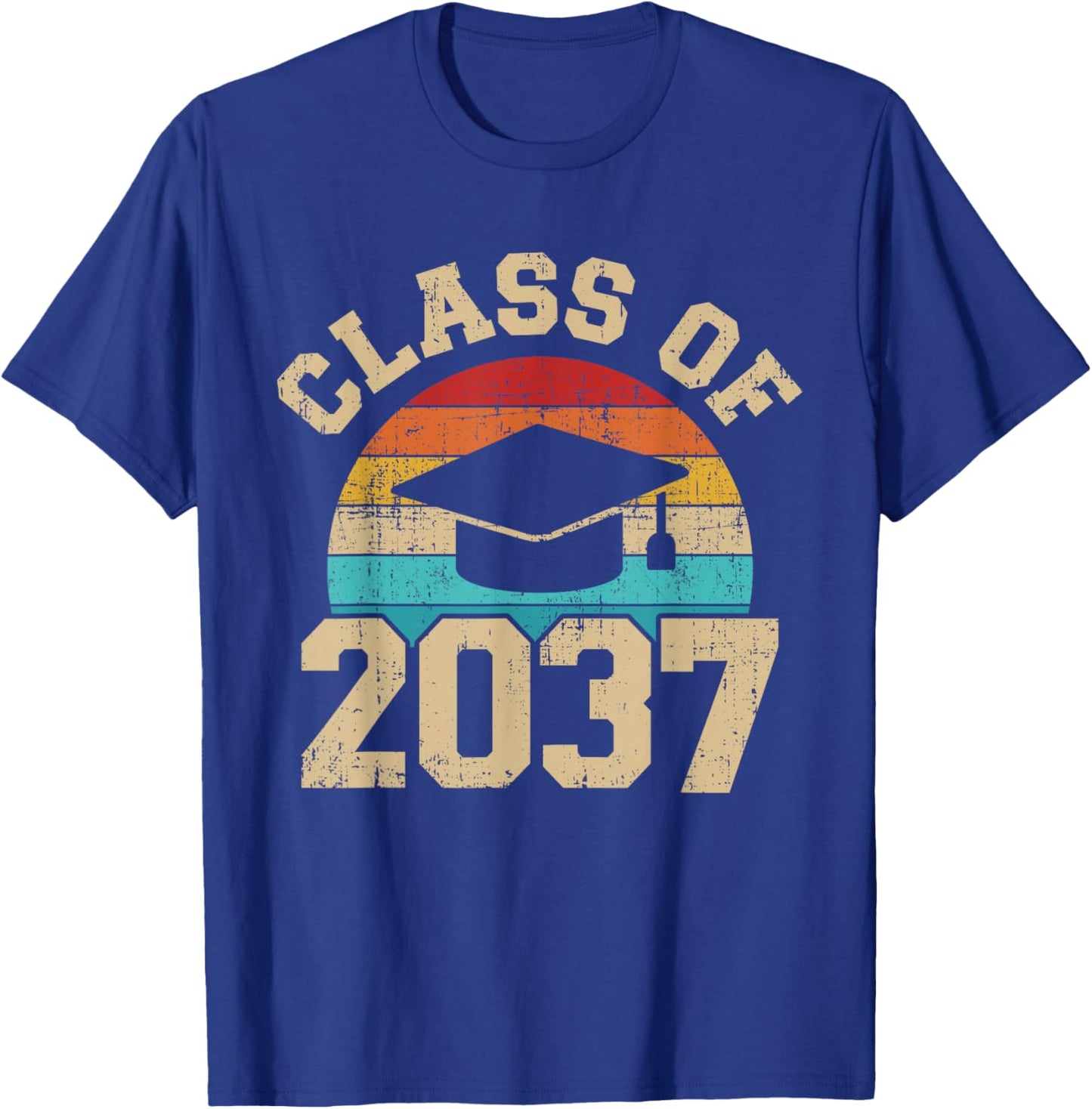 Kindergarten to graduation class of 2037 grow with me T-Shirt - T-Shirt | Royal