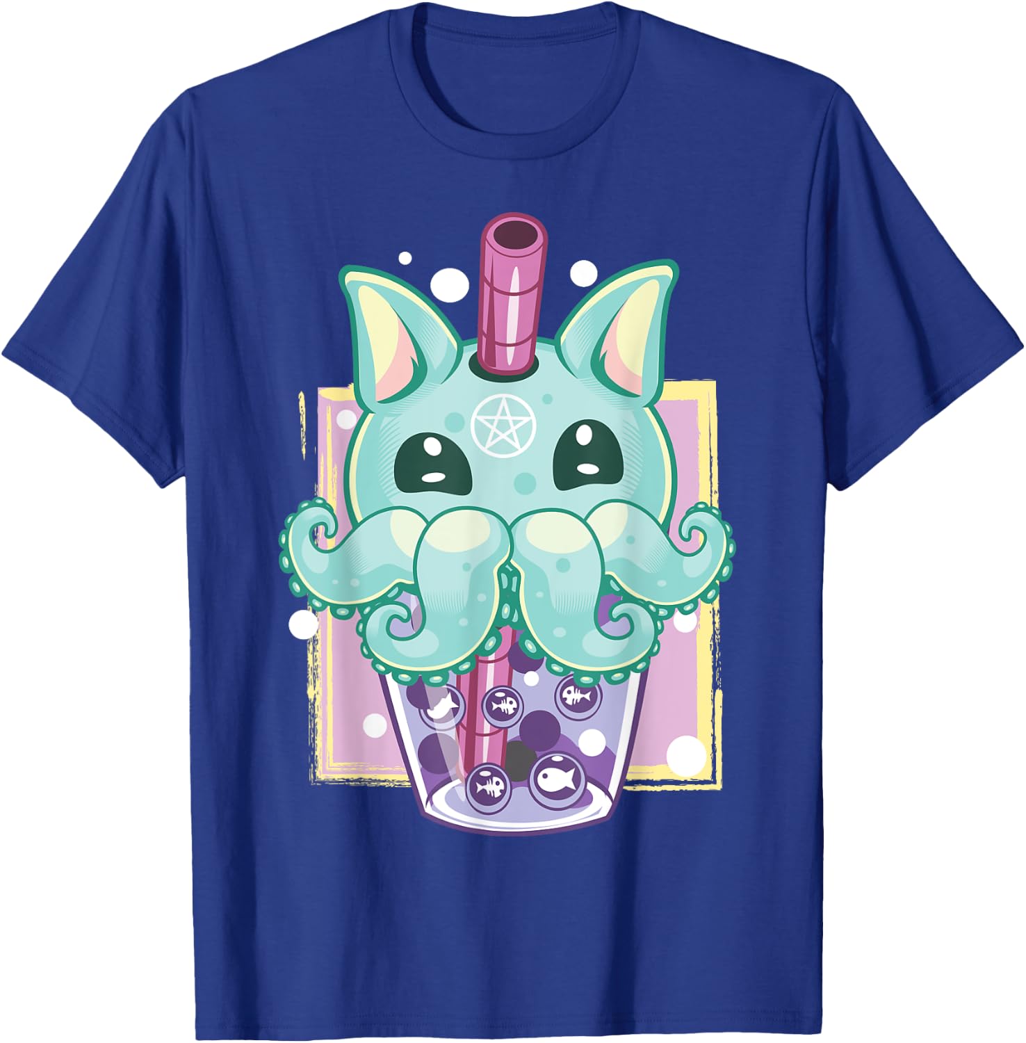 Kawaii Pastel Goth Creepy Creature Boba Bubble Tea Vaporwave T-Shirt - T-Shirt | Royal