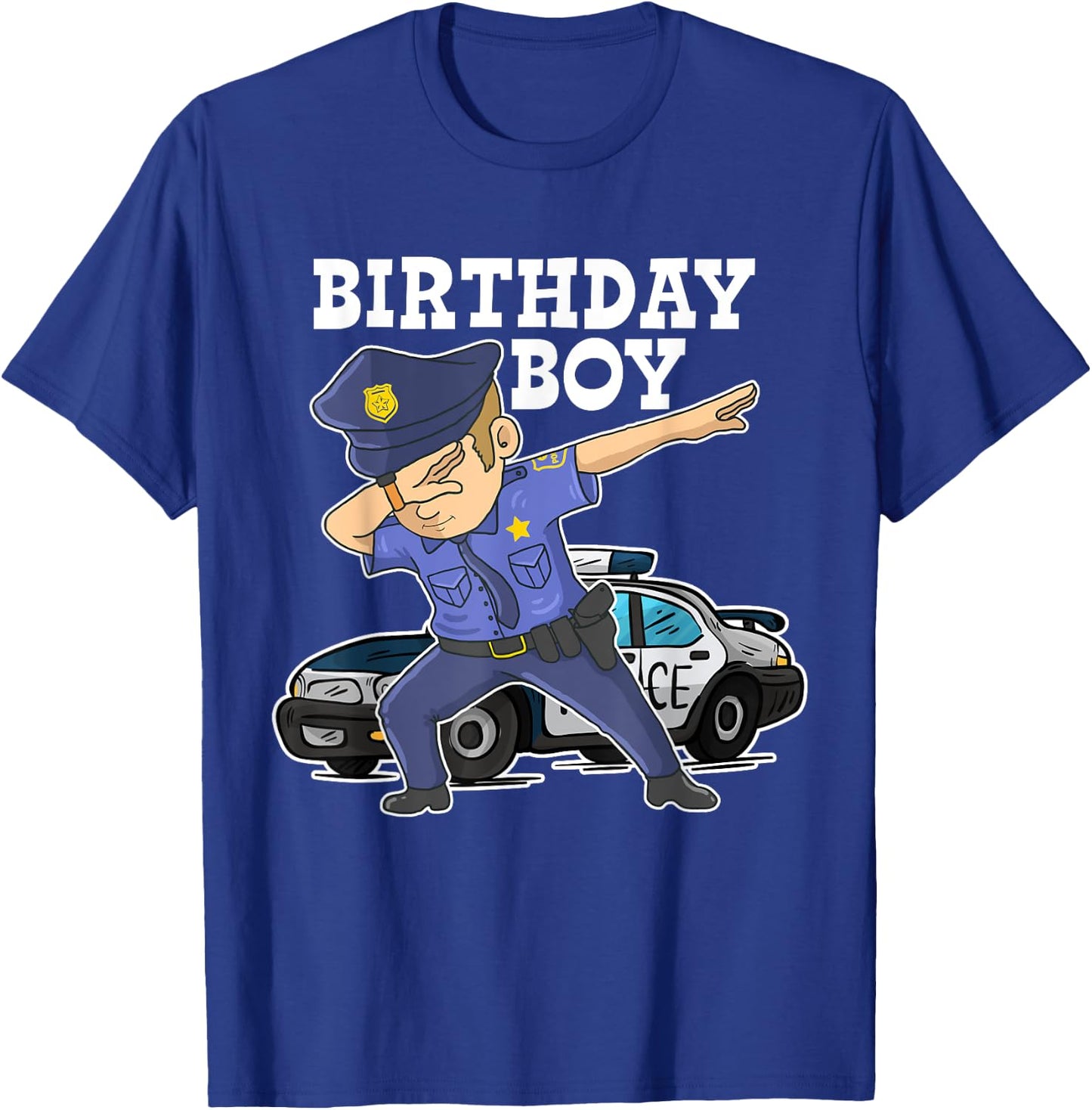 Birthday Boy Police Officer Cop Dab Design For Birthday Boy T-Shirt - T-Shirt | Royal