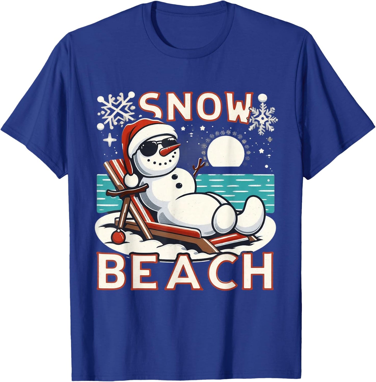 Snow Beach - Relaxing Vacation Winter Holiday T-Shirt - T-Shirt | Royal
