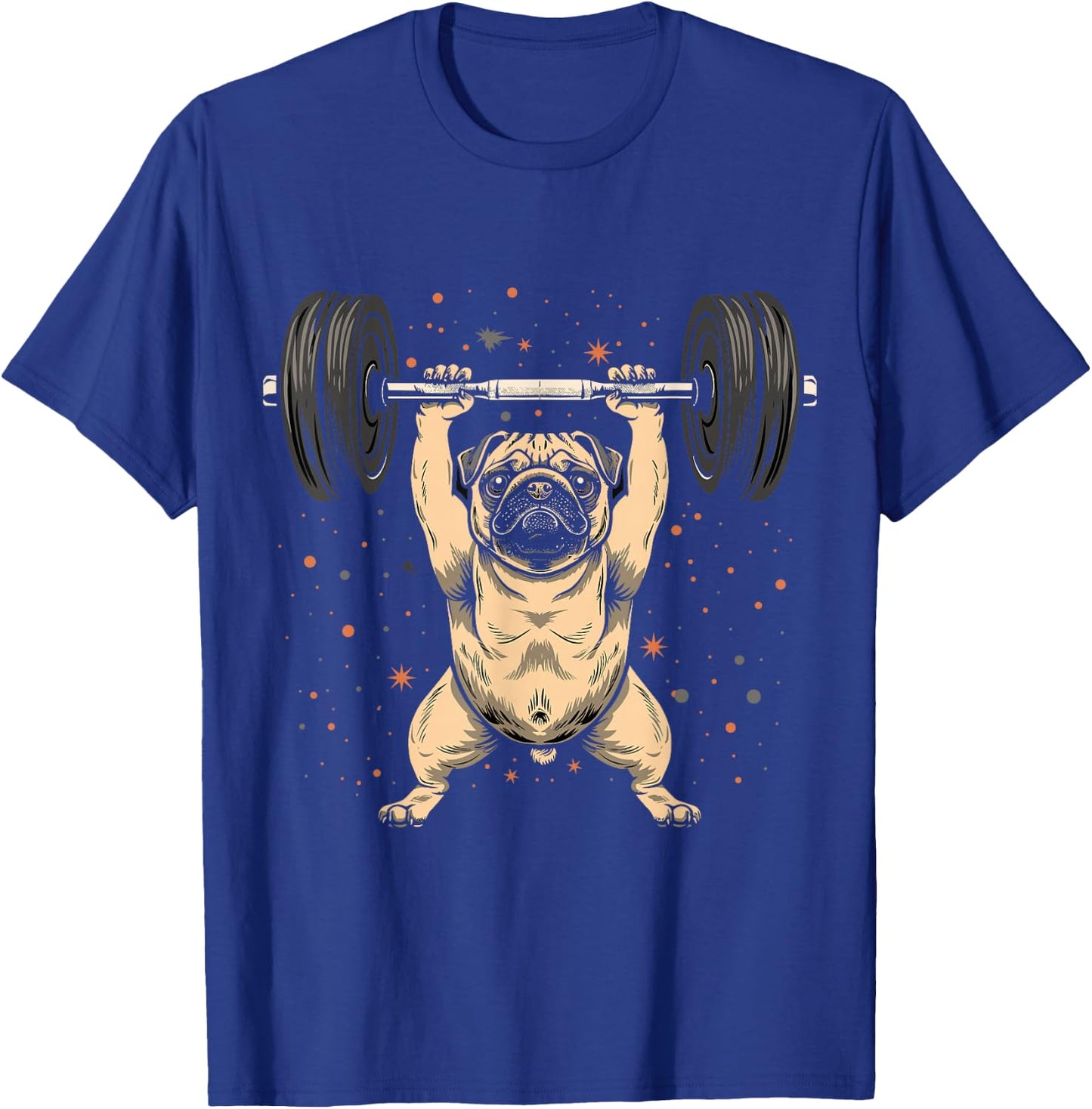 Pug Weightlifting Funny Deadlift Men Fitness Gym Workout T-Shirt - T-Shirt | Royal
