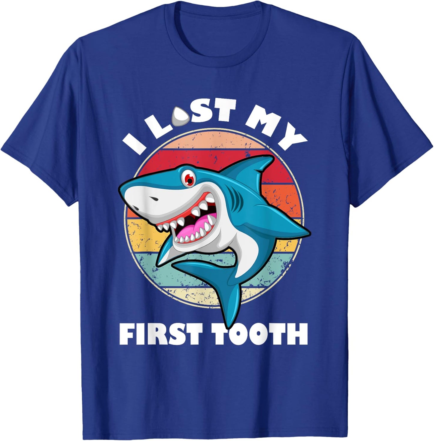 Funny Tooth Vintage Shark I Lost My First Tooth Kids T-Shirt - T-Shirt | Royal