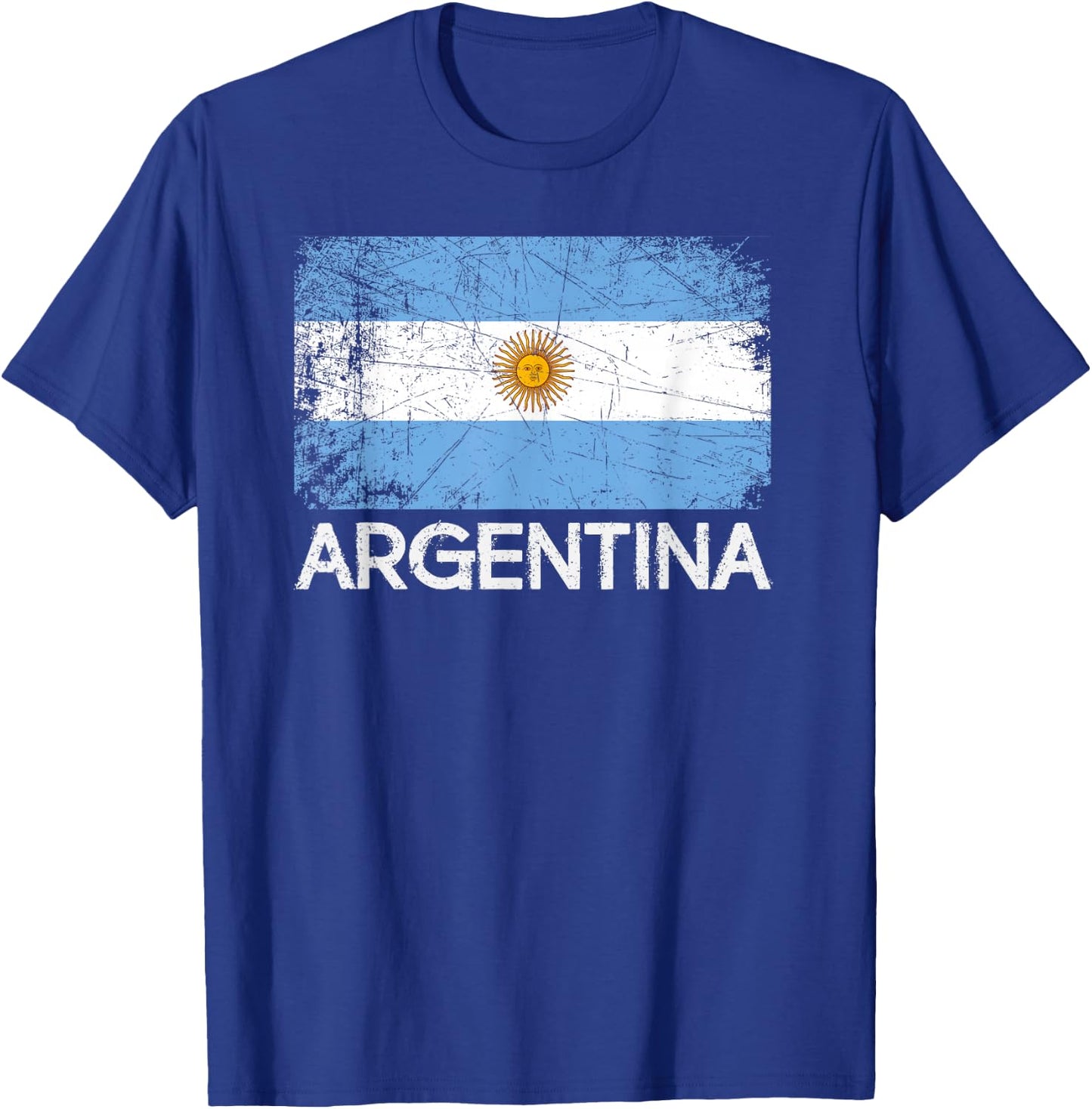 Argentinian Flag | Vintage Made In Argentina Gift T-Shirt - T-Shirt | Royal