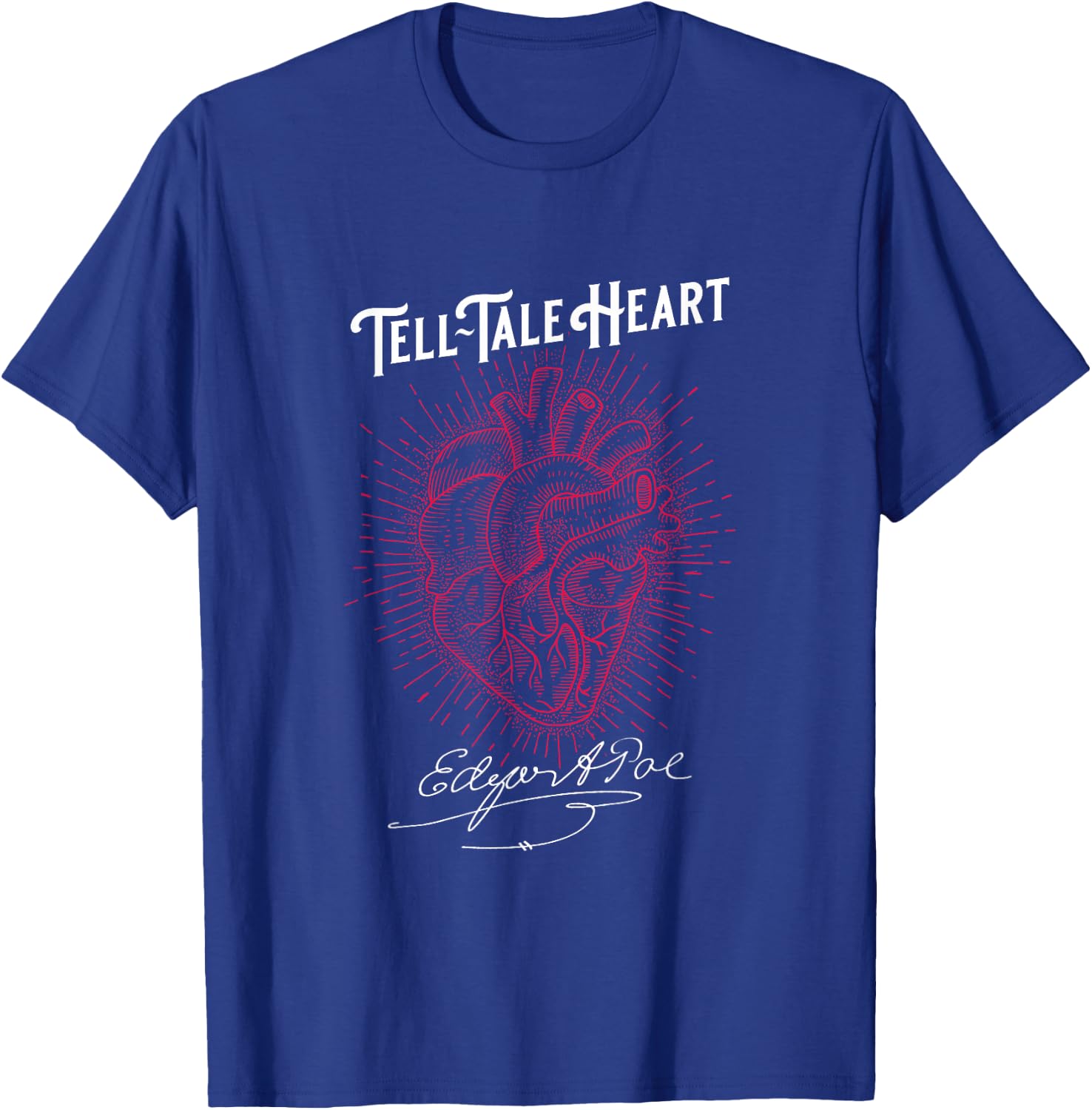 Edgar Allan Poe Tell-Tale Heart Literary T-Shirt - T-Shirt | Royal
