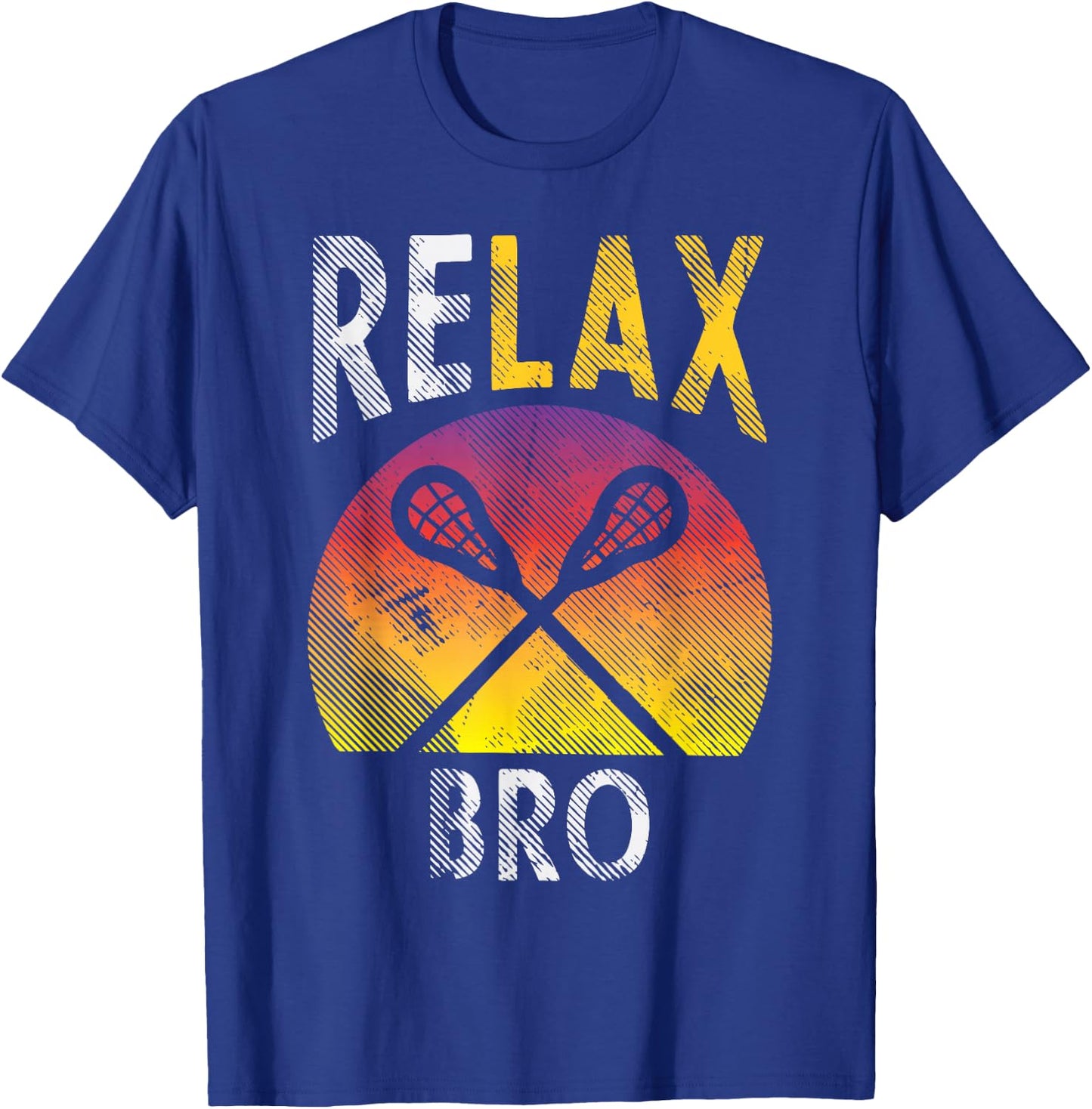 Relax Bro Funny Lacrosse Sayings Lax Player Coach Team Gift T-Shirt - T-Shirt | Royal