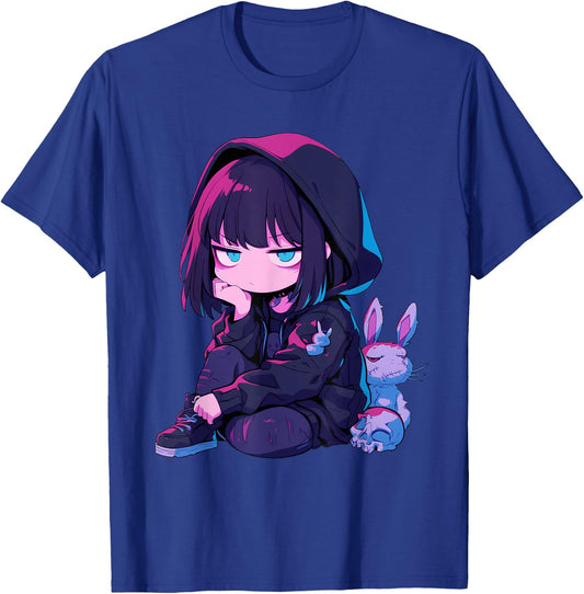 E-Girl Cute Anime Girl Goth Bunny Grunge Edgy Outfit T-Shirt - T-Shirt | Royal