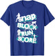White and Teal Football Sport Fan Grungy Graphic T-Shirt - T-Shirt | Royal