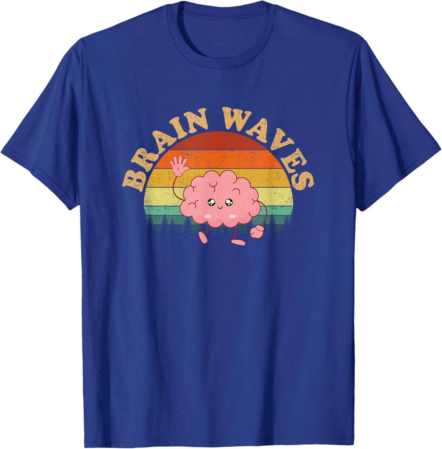 Brain Waves, Neurology Brain Neuroscience T-Shirt - T-Shirt | Royal
