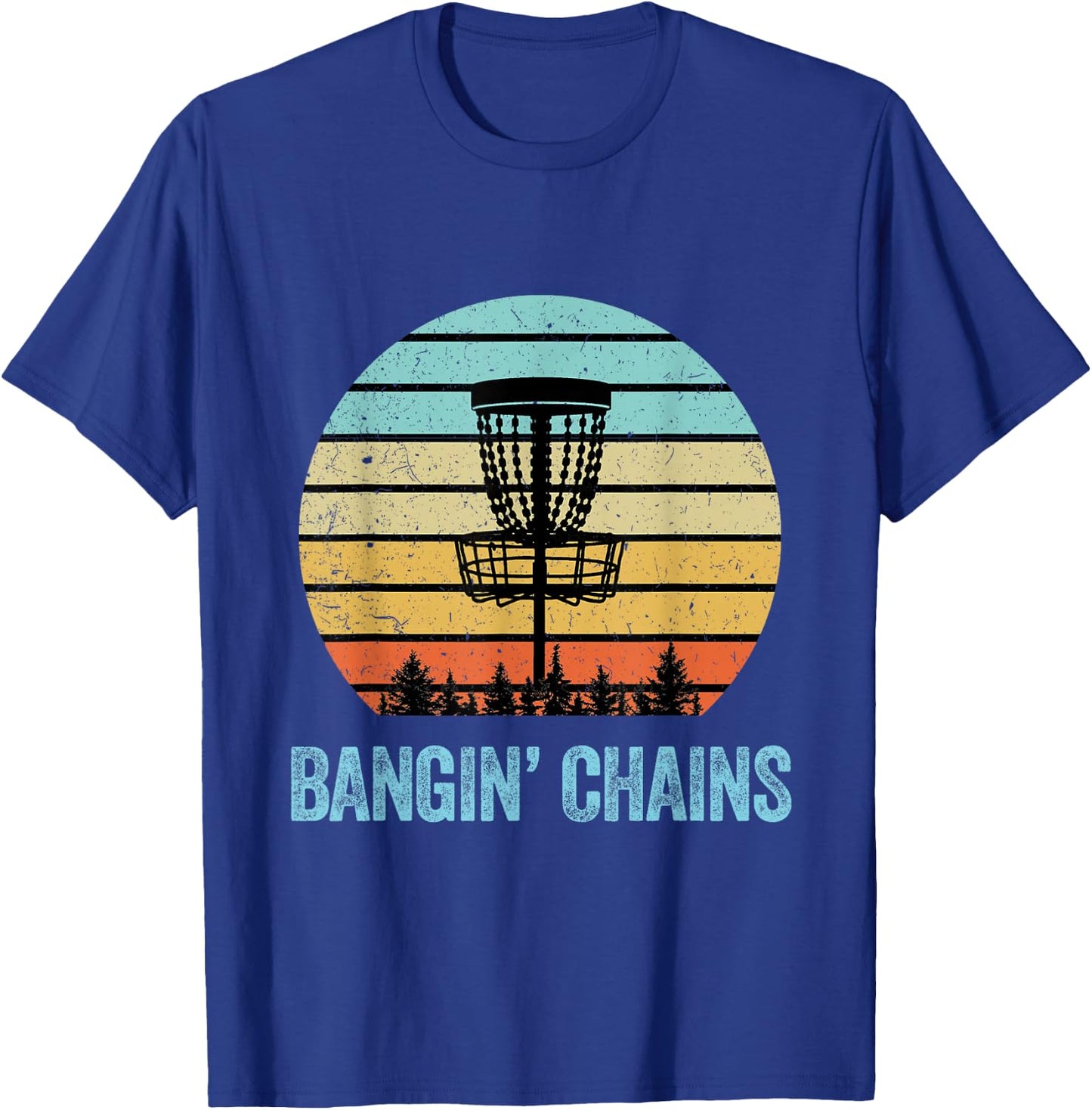 Disc Golf Shirt Funny Banging Chains Retro Disc Golf Gift T-Shirt - T-Shirt | Royal