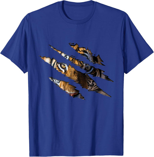 Tiger Face Claw Effect Big Cat Tiger Slash Claw Tiger Lover T-Shirt - T-Shirt | Royal